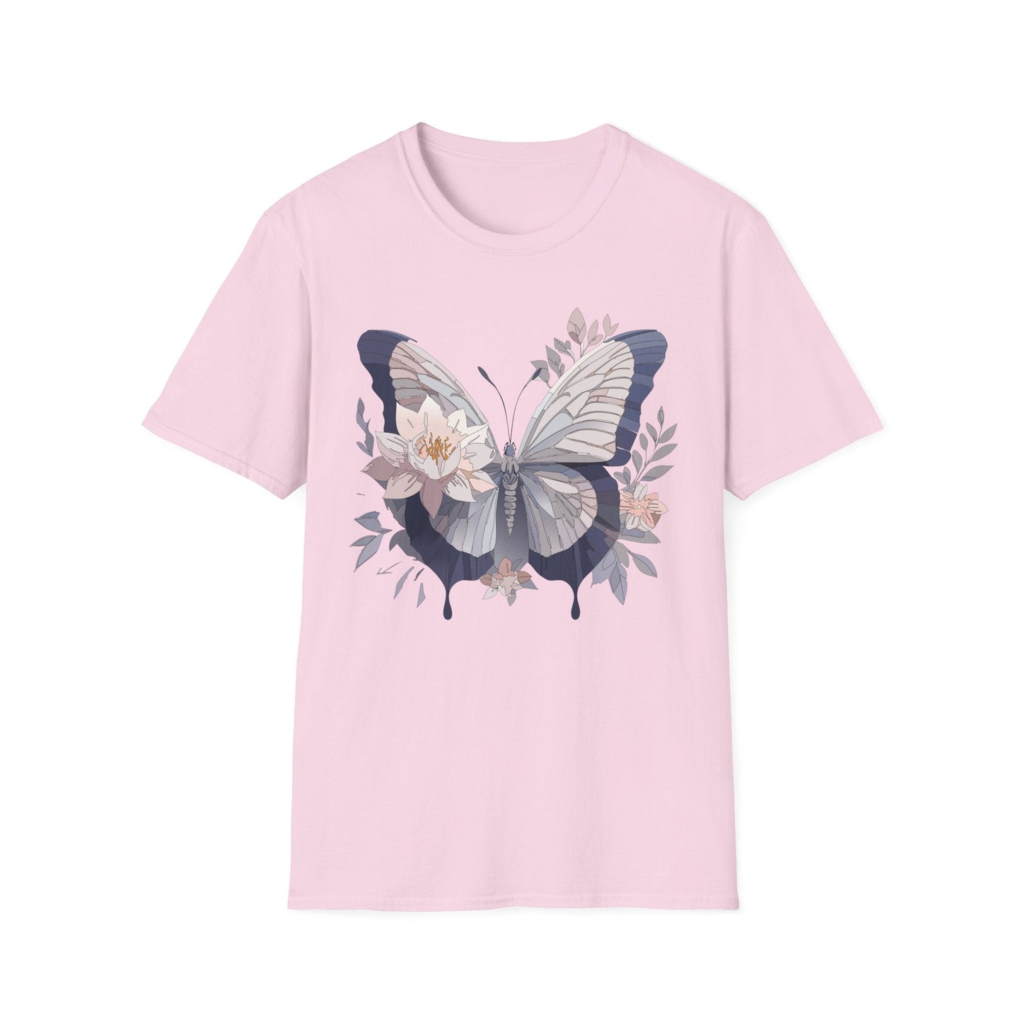 Butterfly T Shirt Unisex Monarch Print Softstyle Cotton Tee for Everyday Comfort