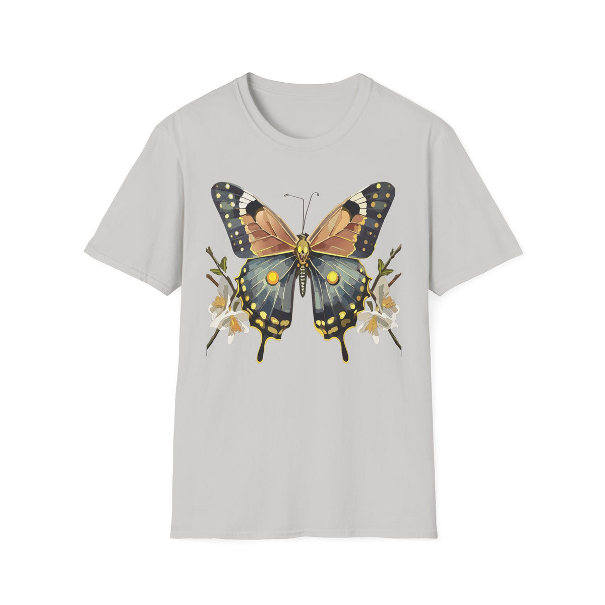Butterfly Floral T‑Shirt — Vintage Monarch Graphic Tee Unisex 100 Cotton Gildan T-Shirt
