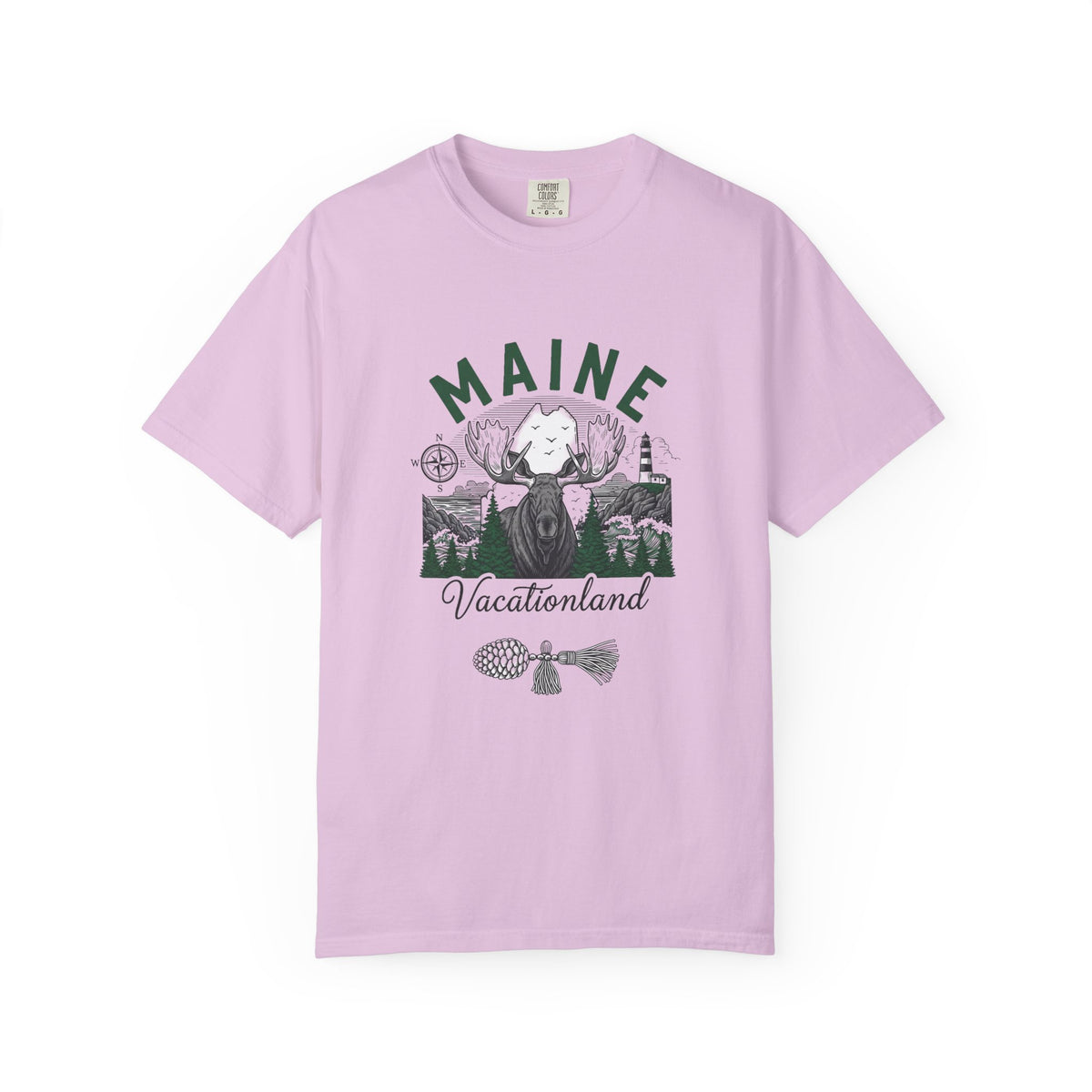 Maine State Travel Tourist Graphic Gift Tee Unisex 100 Cotton Comfort Colors T-Shirt