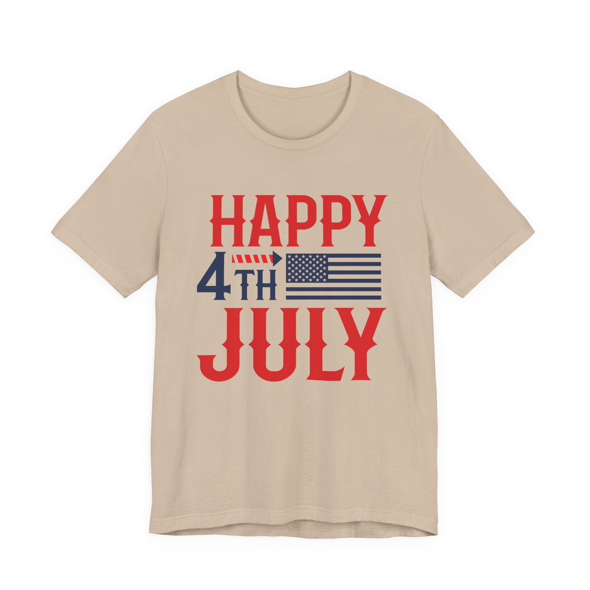 Happy 4th July American Flag T-Shirt Independence Day Patriotic Unisex Cotton Tee 011