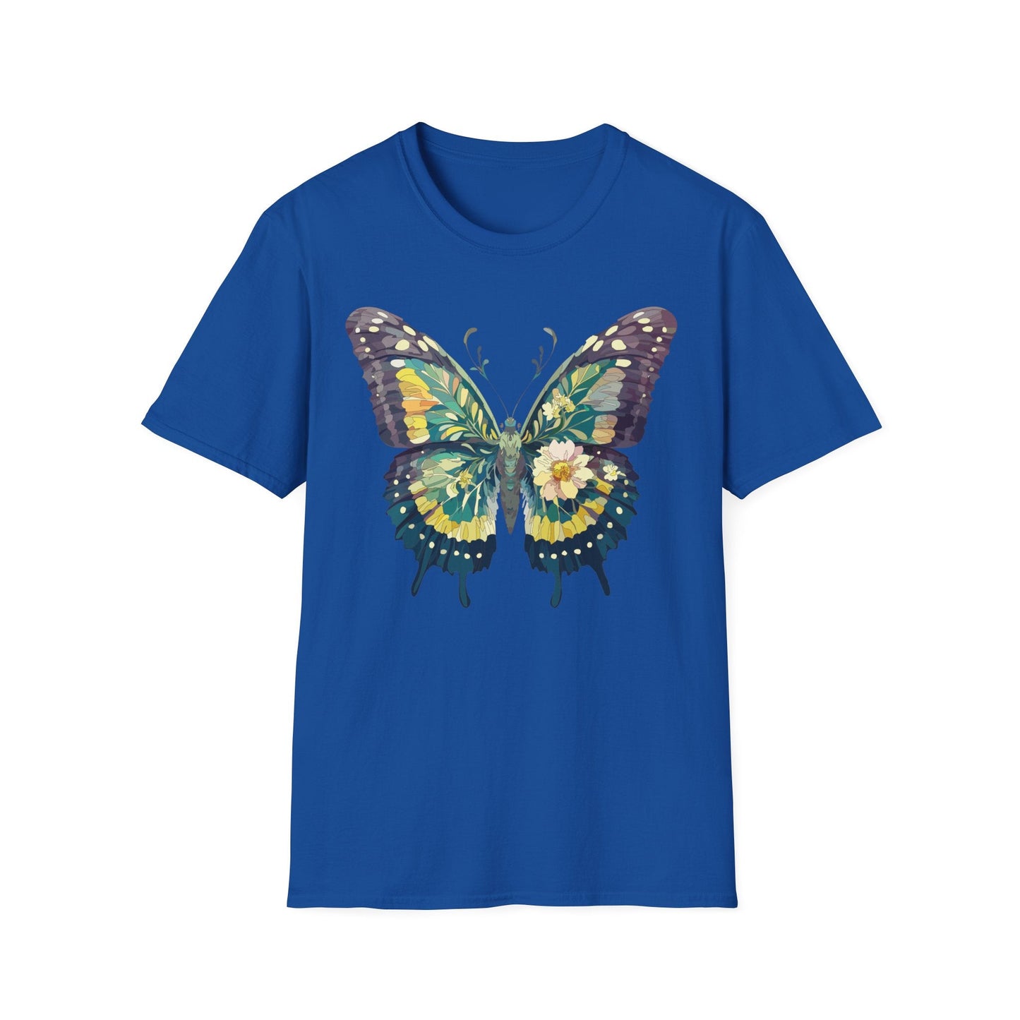 Butterfly Shirt Unisex Monarch Print T Shirt Gildan Softstyle 64000 Lightweight Tee