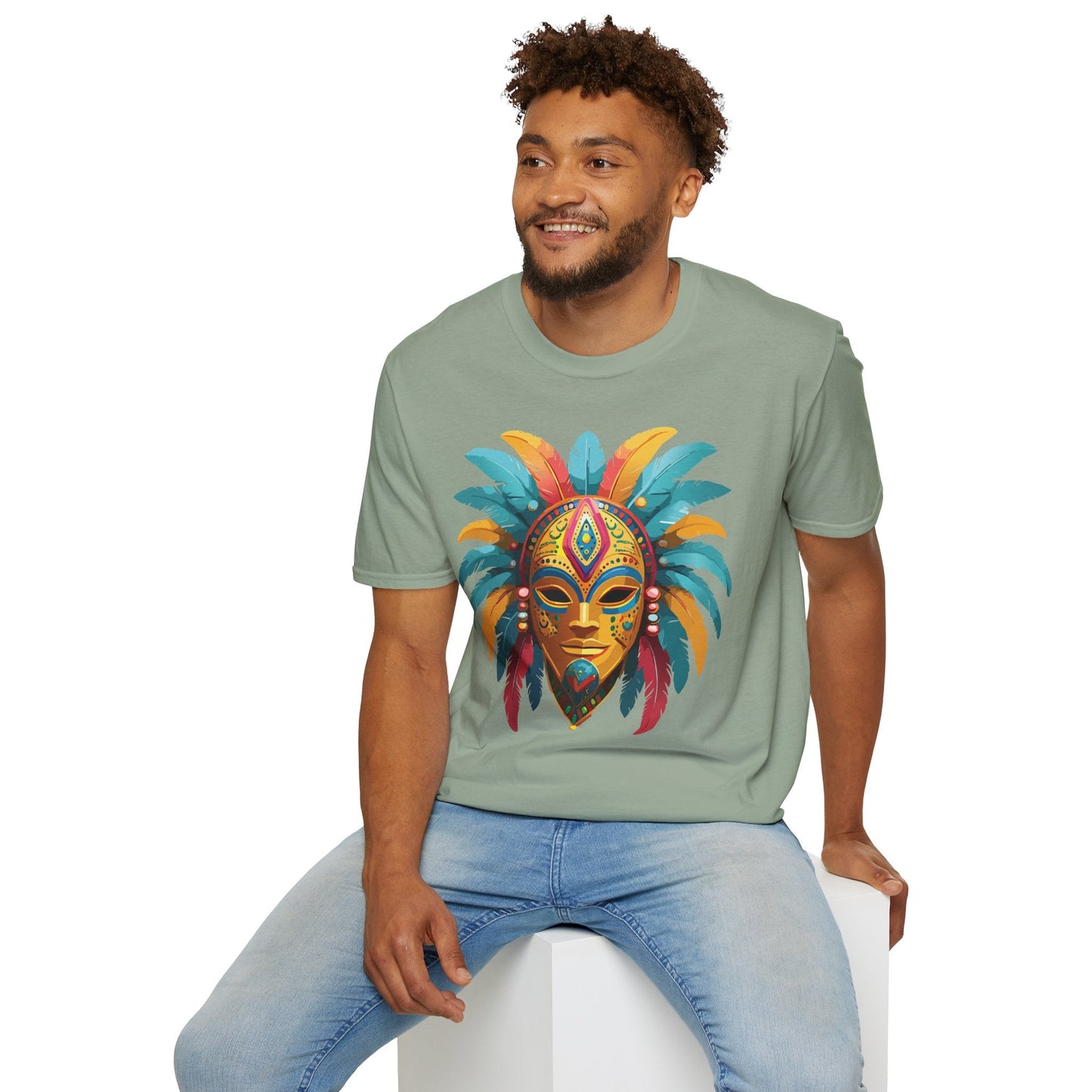 Unisex Mask Tee Shirt Masquerade Design Softstyle Gildan 64000 Comfortable Cotton Tee