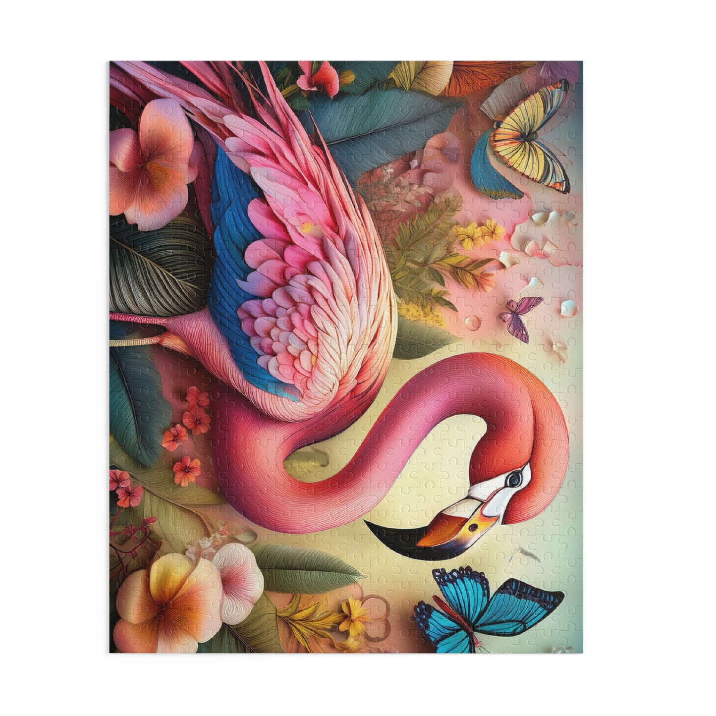 Puzzles-31 Kids Flamingo Puzzle 500-Piece  Floral Flamingo Puzzle 500-Piece, Birds Kids Puzzles Size: 16" x 20",  Ages 9+
