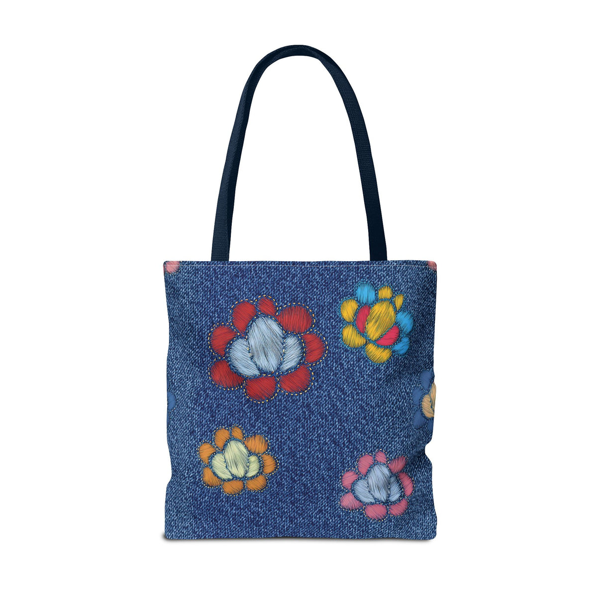 Denim Fabric Imitation Print Unisex Canvas Bag Poly Spun 3 Sizes Tote Bag 159-15