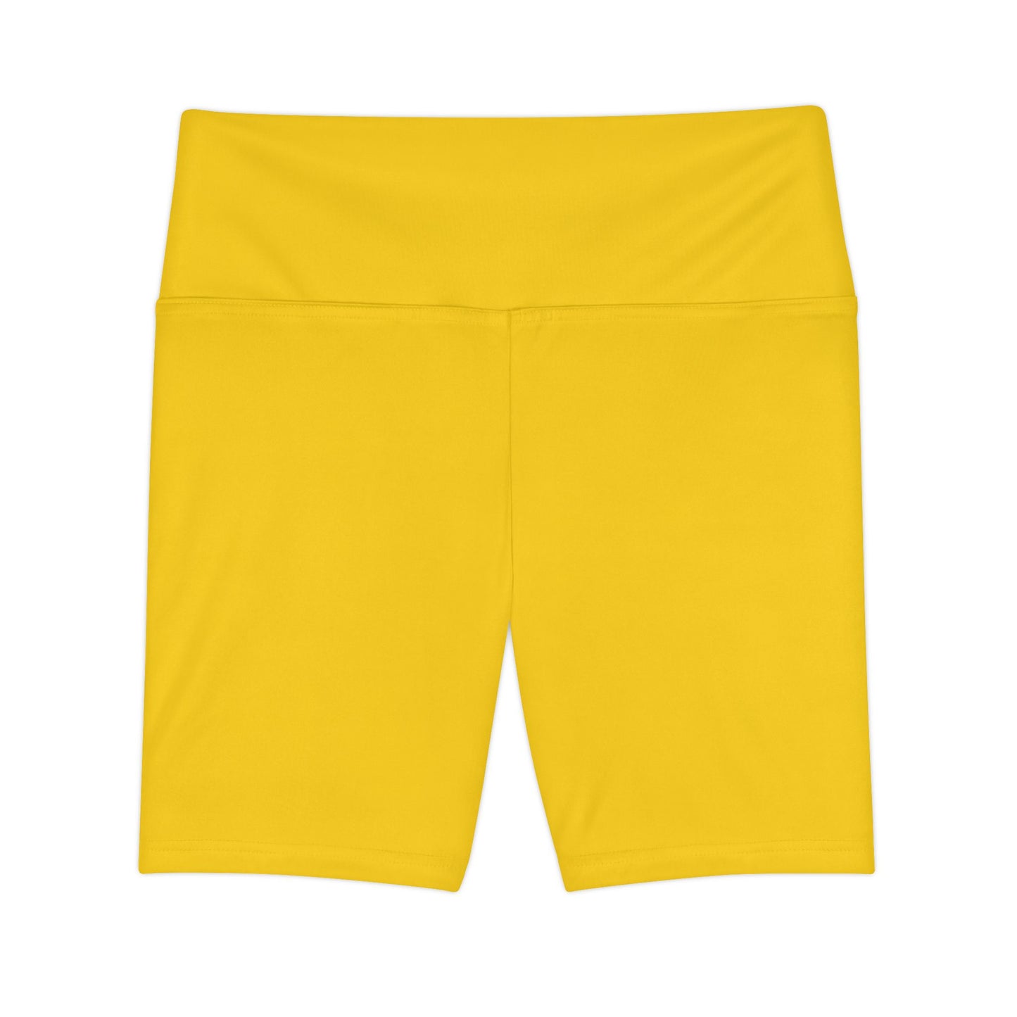 Golden Yellow Women's Yellow Workout Bike Shorts — High-Waist Athletic Biker Shorts