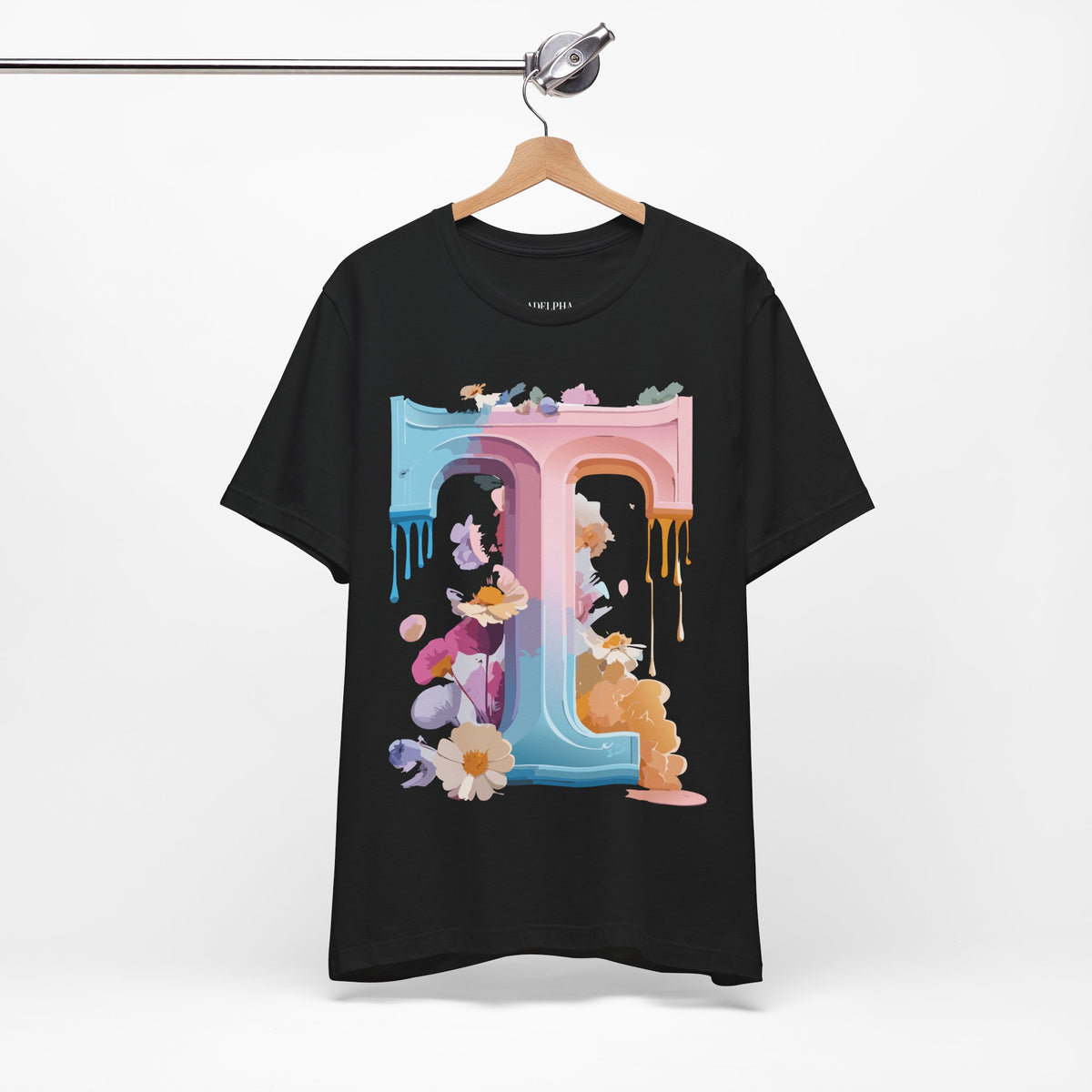 Letter T Graphic Unisex Cotton Bella+Canvas Tee with Art Letter Design