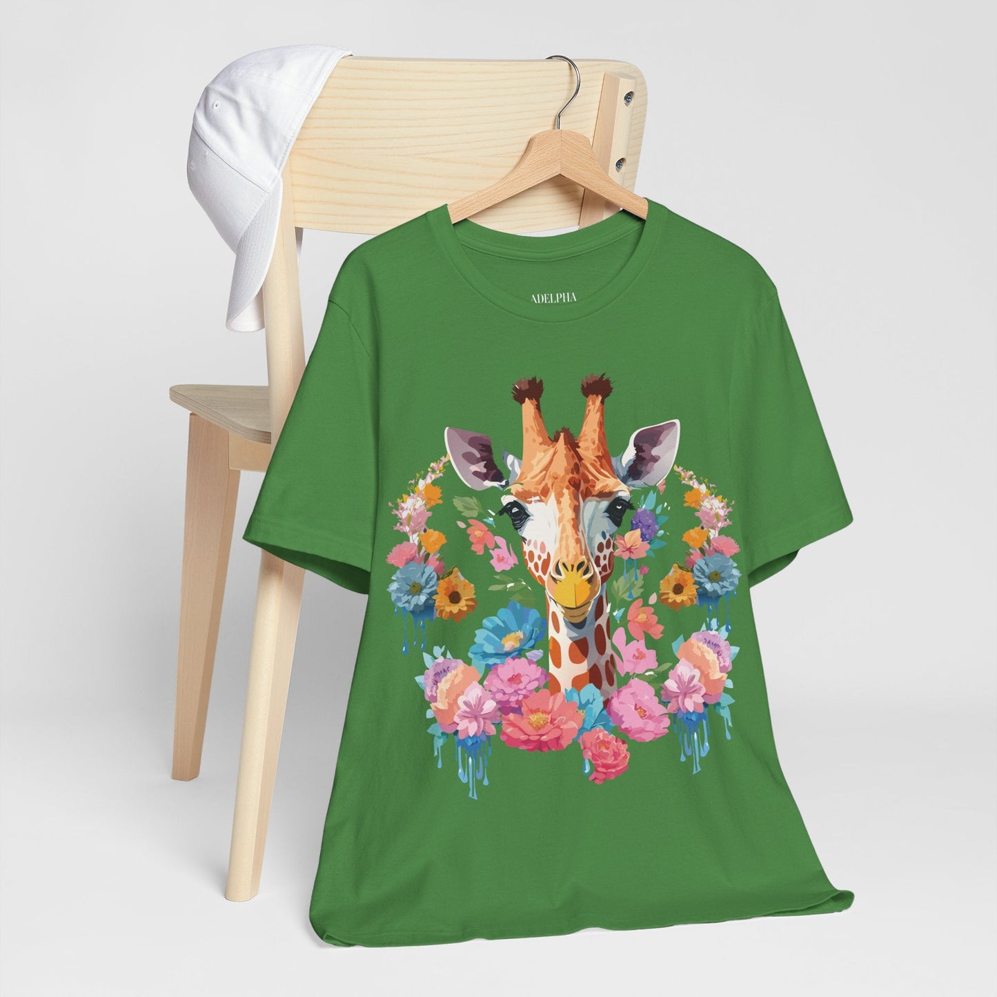 Giraffe Graphic Tee By Adelpha Unisex Short Sleeve Vintage Inspired Art Shirt Premium Quality