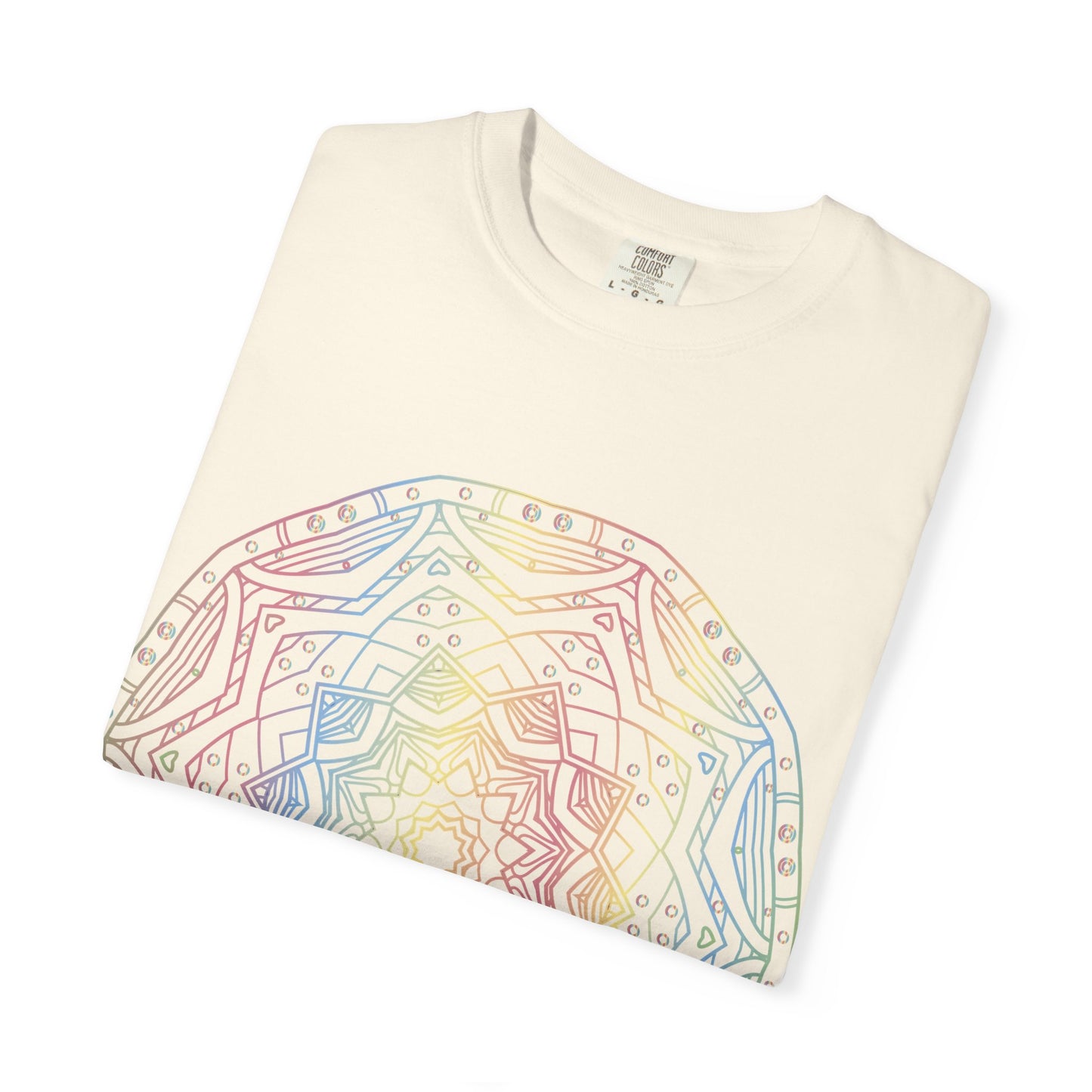 Unisex Garment Dyed Cotton T-Shirt with Mandala Graphic Design