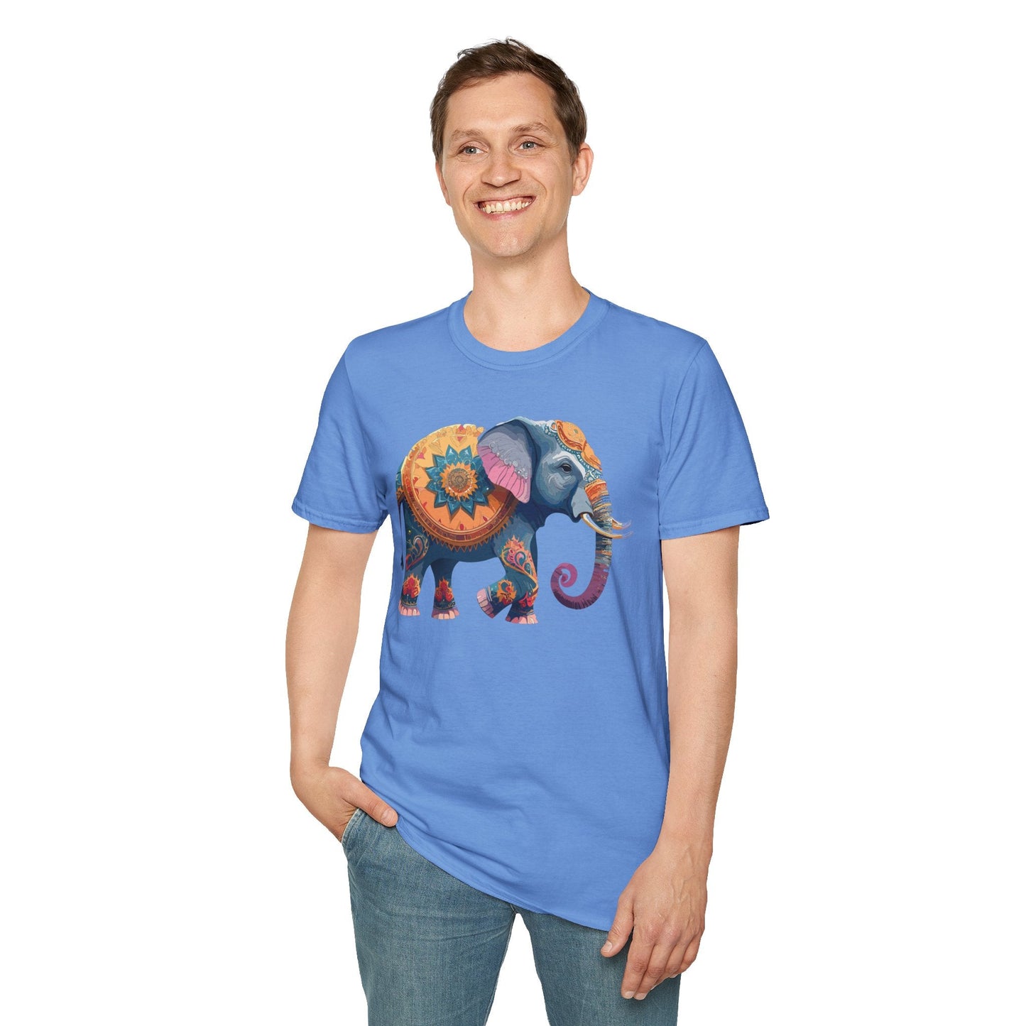 Elephant T Shirt Unisex Gildan Softstyle Tee 100 Percent Ring Spun Cotton Animal Shirt