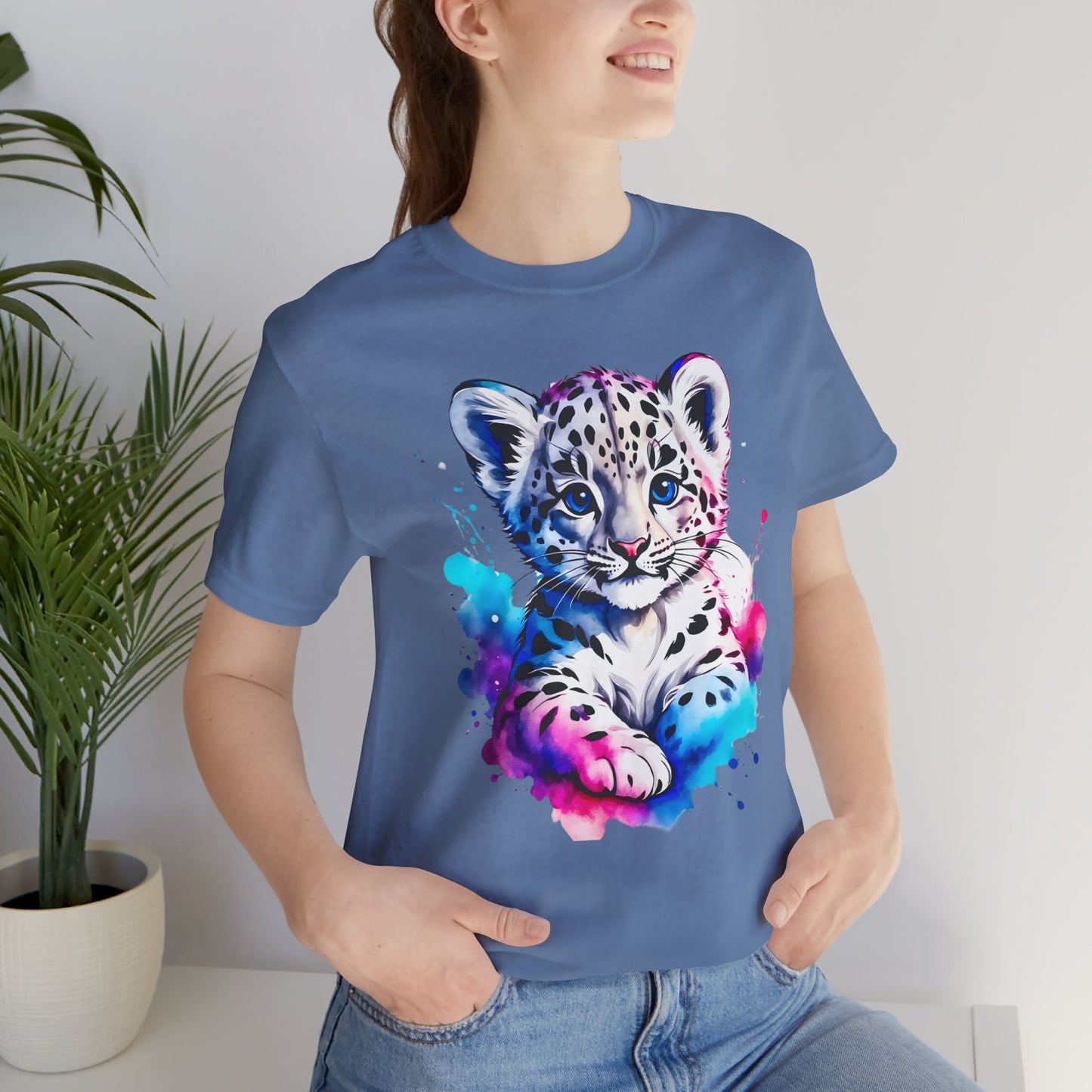 Baby Leopard Shirt, Cute Leopard Tee Shirt, Animal T-Shirt, Gepard Top, Animal Tees, Art Design T-Shirt, Graphic Tee