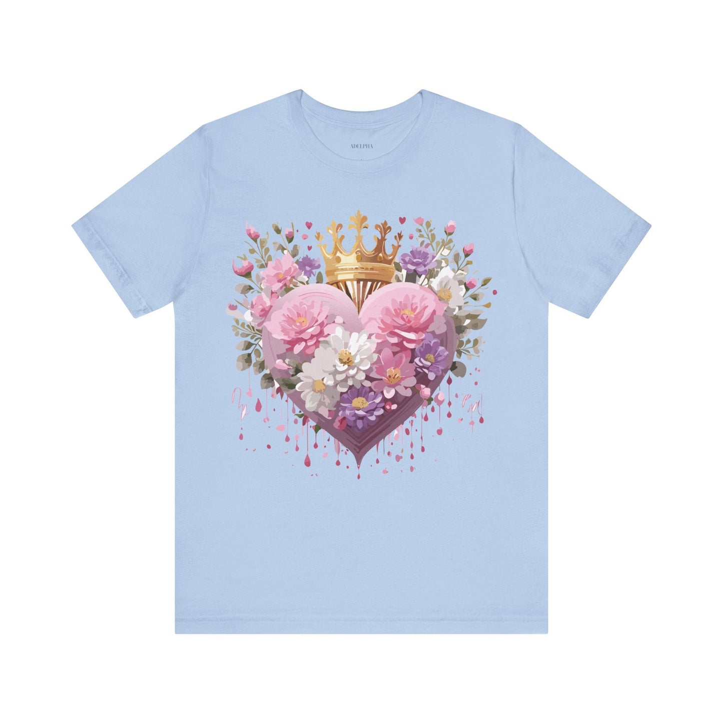 Valentine Day Graphic Unisex 100 Cotton Vintage Artwork with Love and Flower Design Tee 2