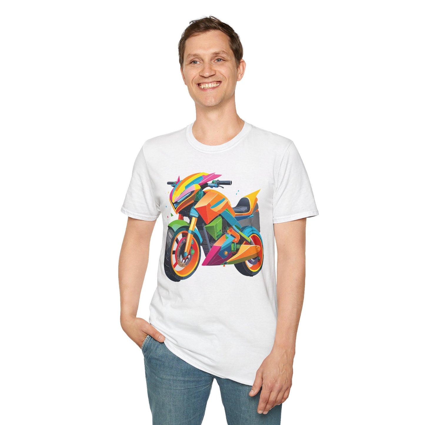 Unisex Bike T Shirt Moto Shirt MTB T Shirt With Art Design Softstyle Cotton Tee For Enthusiasts