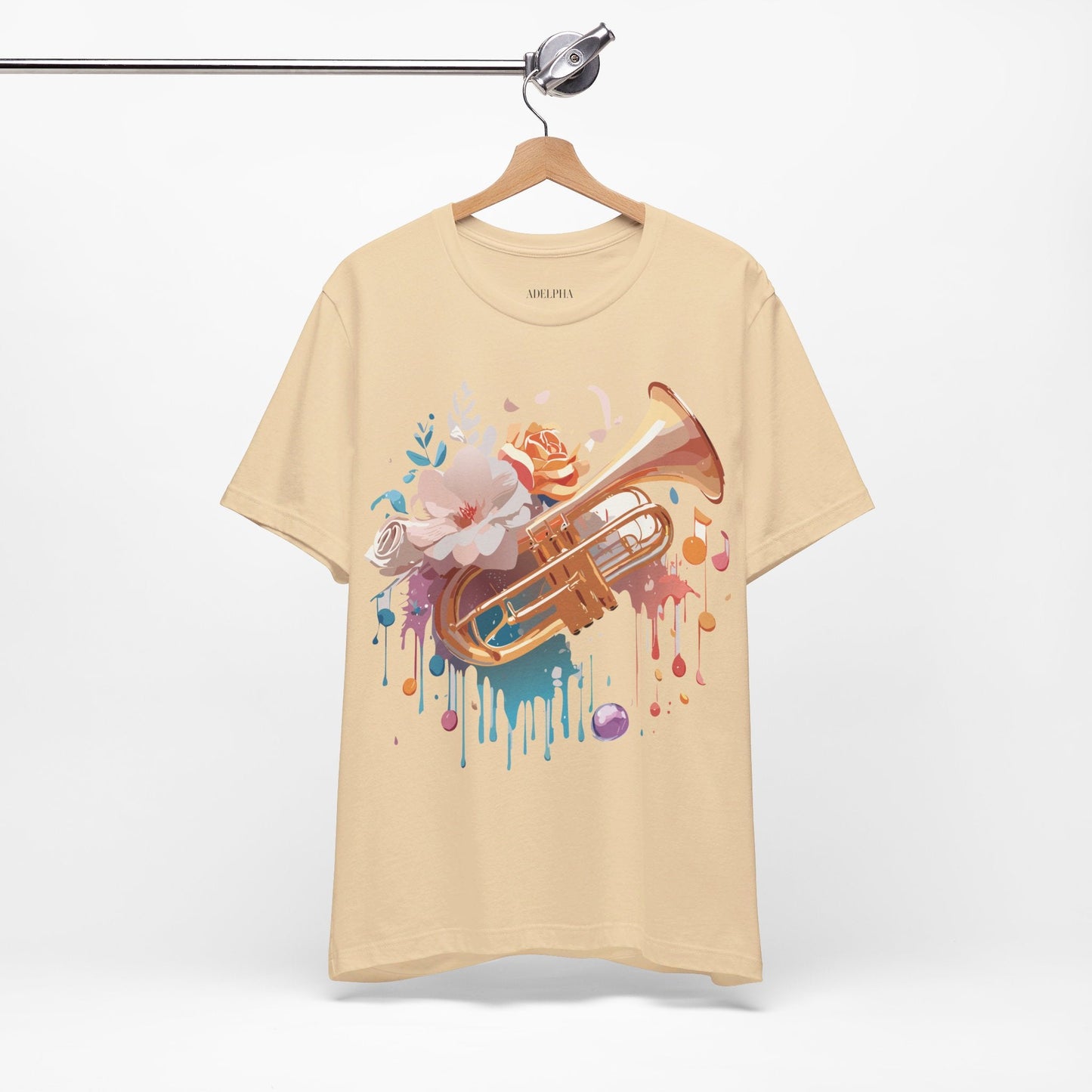 Music Graphic Unisex 100 Cotton Vintage Art with Musical Elements Tee 138