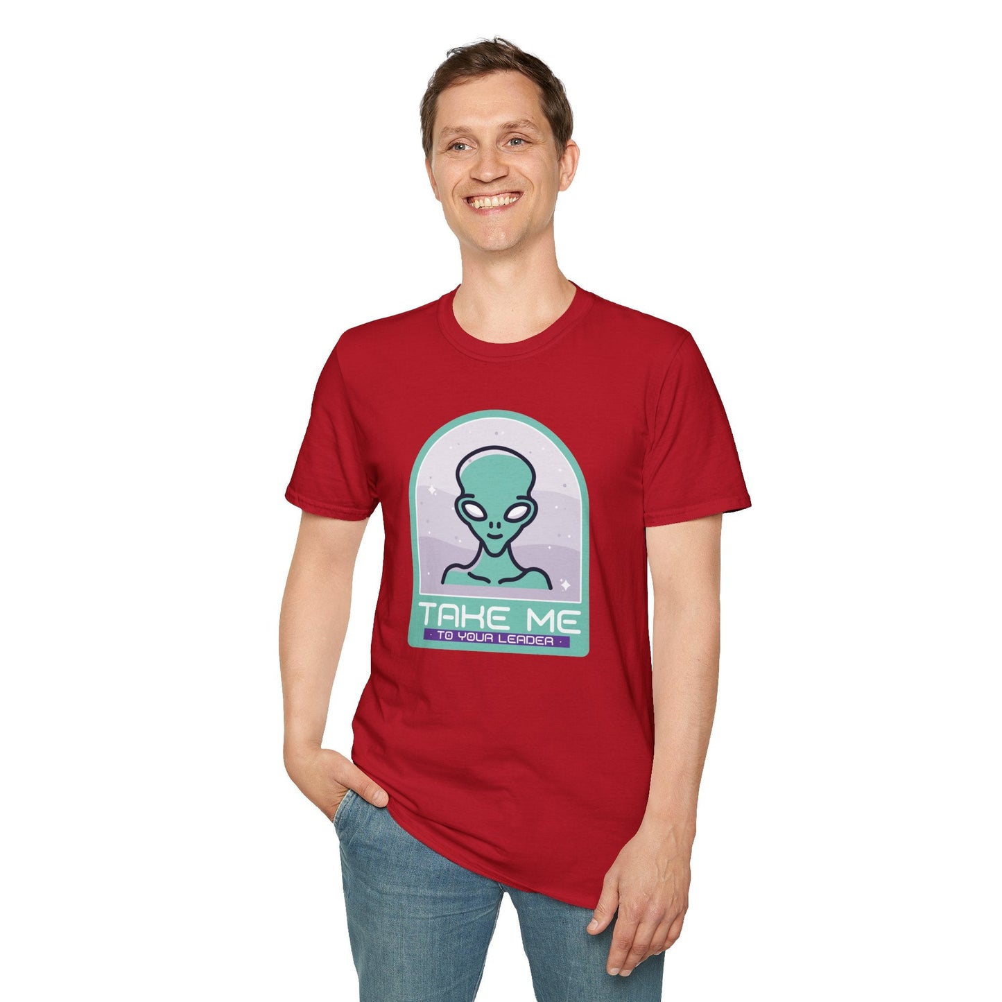 Alien Graphic TShirt  Take Me to Your Leader Retro Space Tee