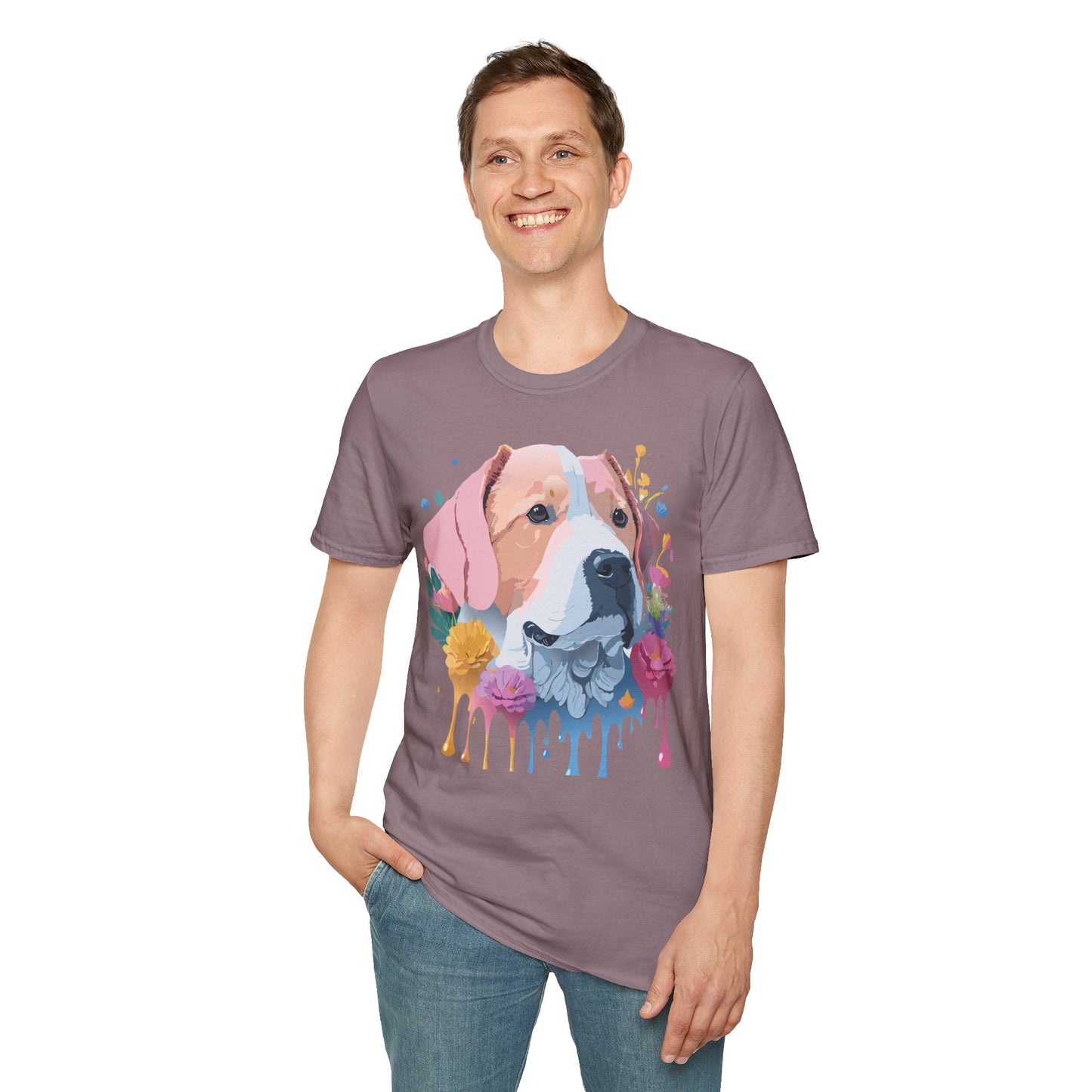 Dog Shirt Unisex Softstyle Cotton Tee 64000 Graphic Animal Print