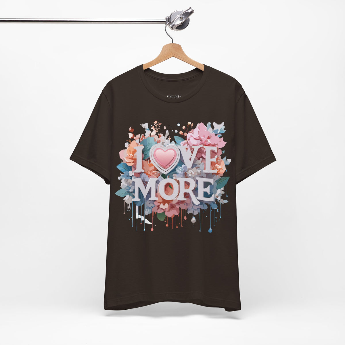 Valentine's Day Graphic Unisex Cotton Bella+Canvas Tee with Floral Art Design d114