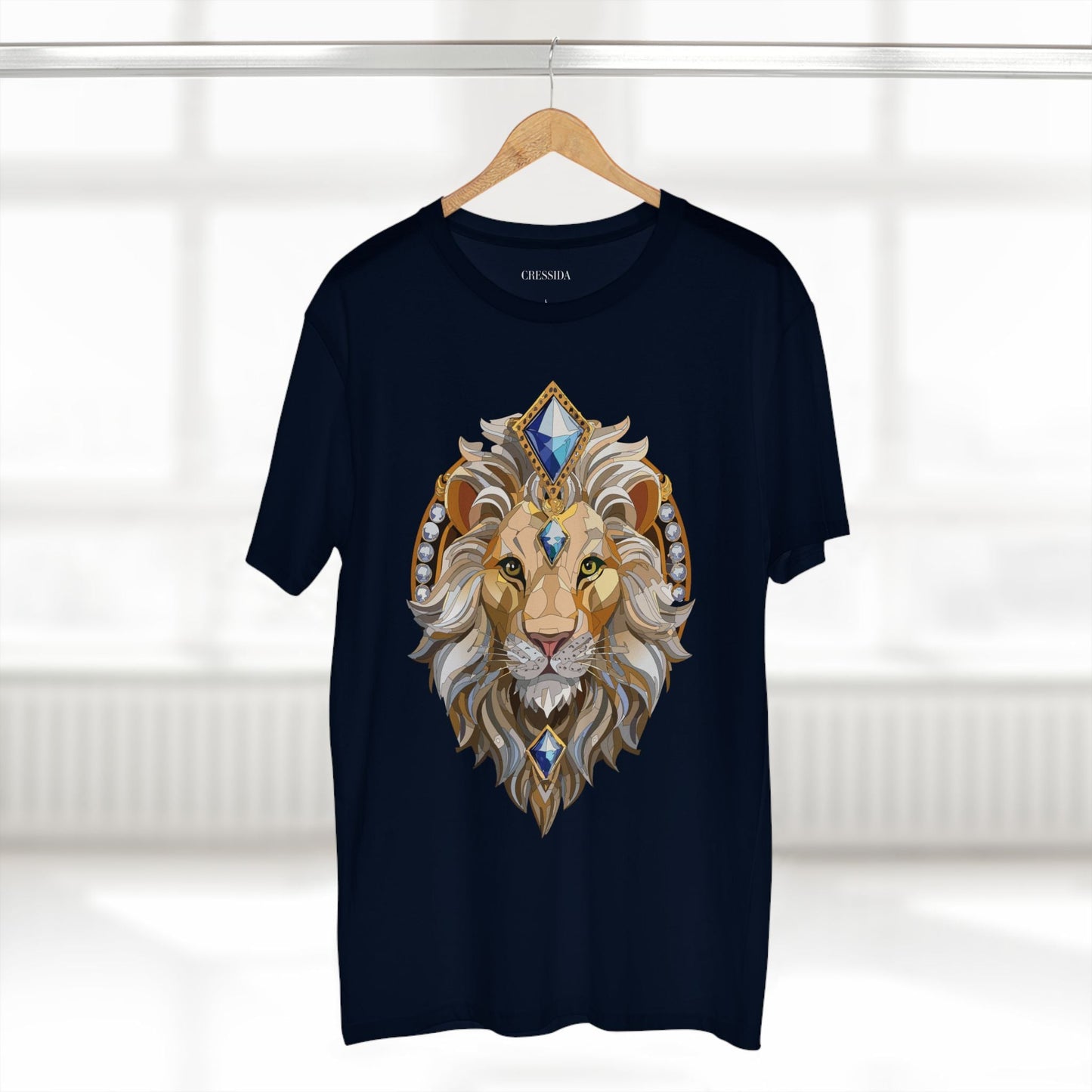 Lion Graphic Unisex 100 Cotton Tee With Unique Animal Golden Medallion Art Design 9