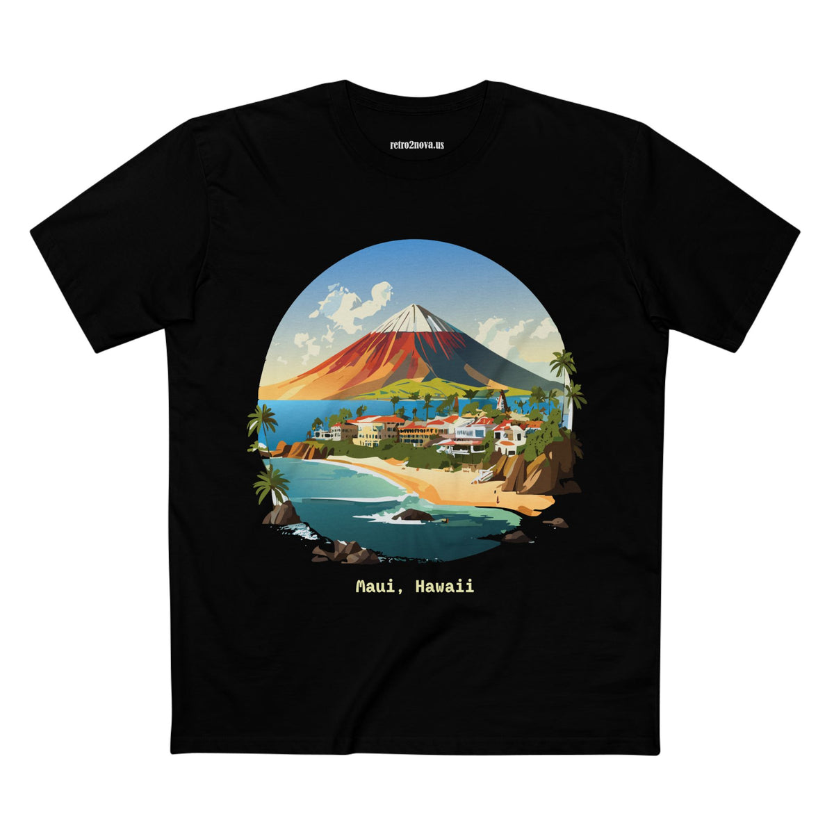 Maui Hawaii Vintage Beach Scene T-Shirt | Tropical Island Graphic Tee