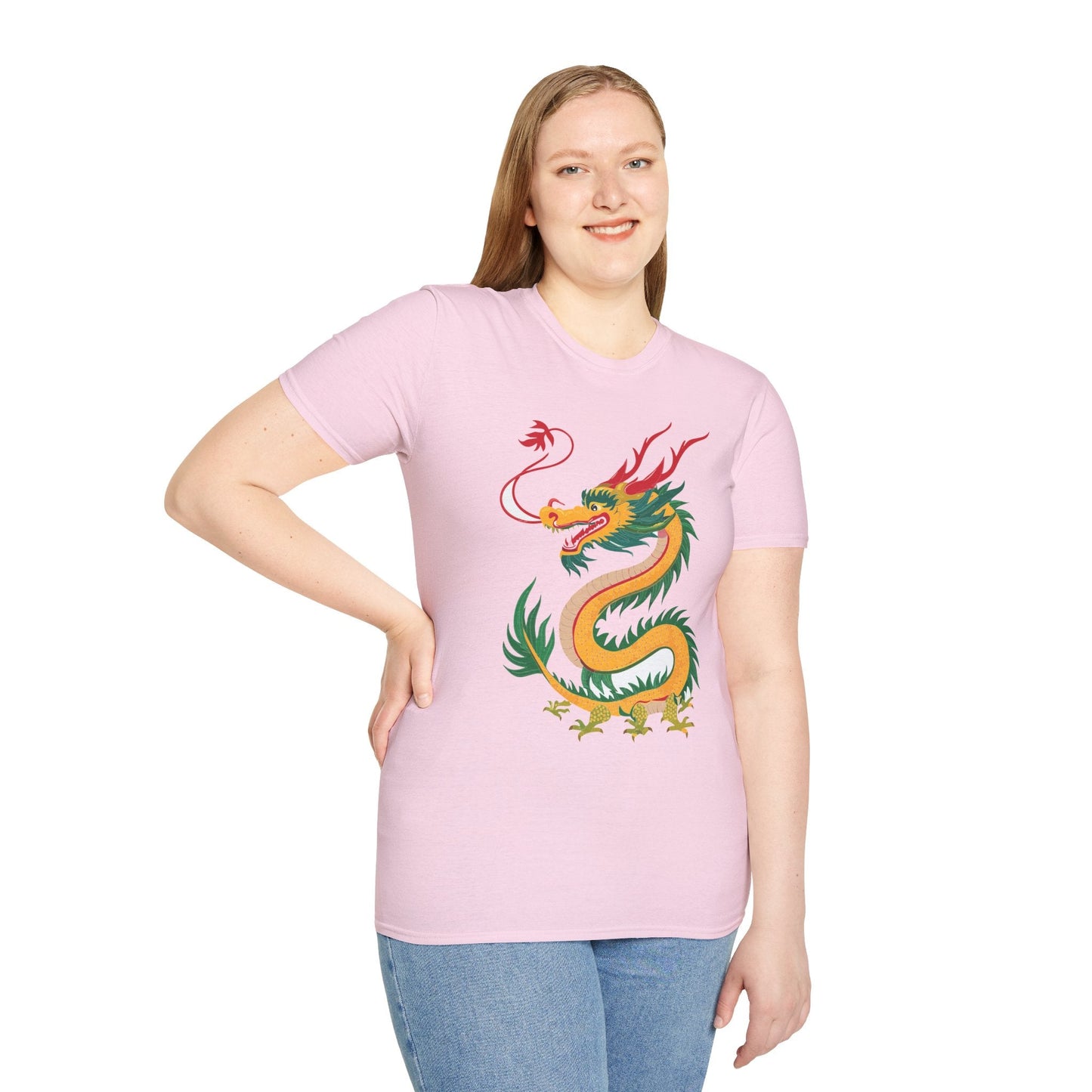 Dragon Graphic Unisex Cotton Softstyle Art Design Tee With Animals 7