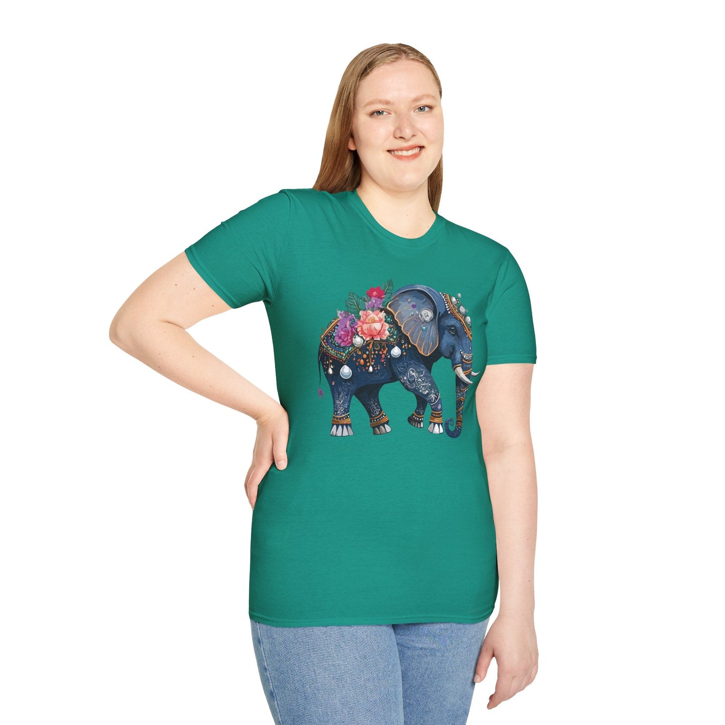 Elephant T Shirt Unisex Softstyle Tee Gildan 64000 100 Percent Cotton Comfort Everyday