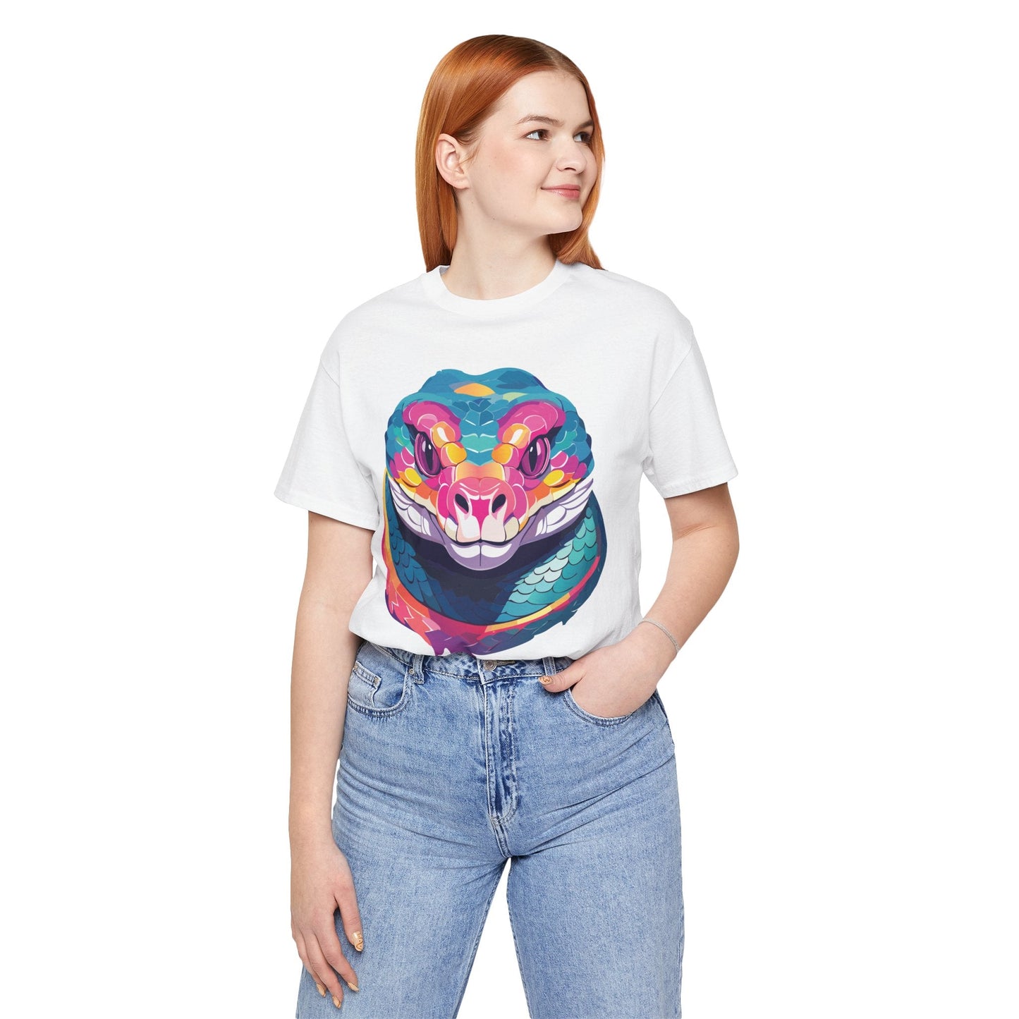 Unisex Animal Tee Shirt With Art Design, Wild Animals Short Sleeve Graphic Tee For Everyday Wear