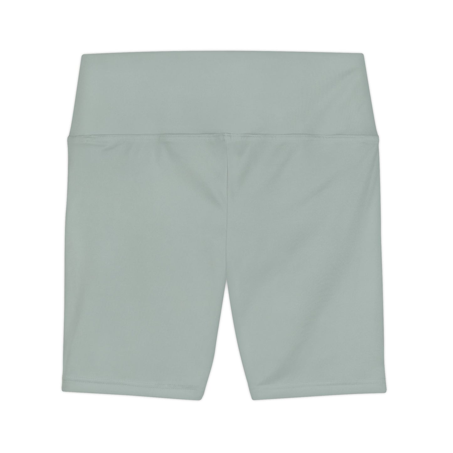 Light Ash Jade Grey Women’s Soft Sage Workout Shorts — High-Waist Biker Activewear