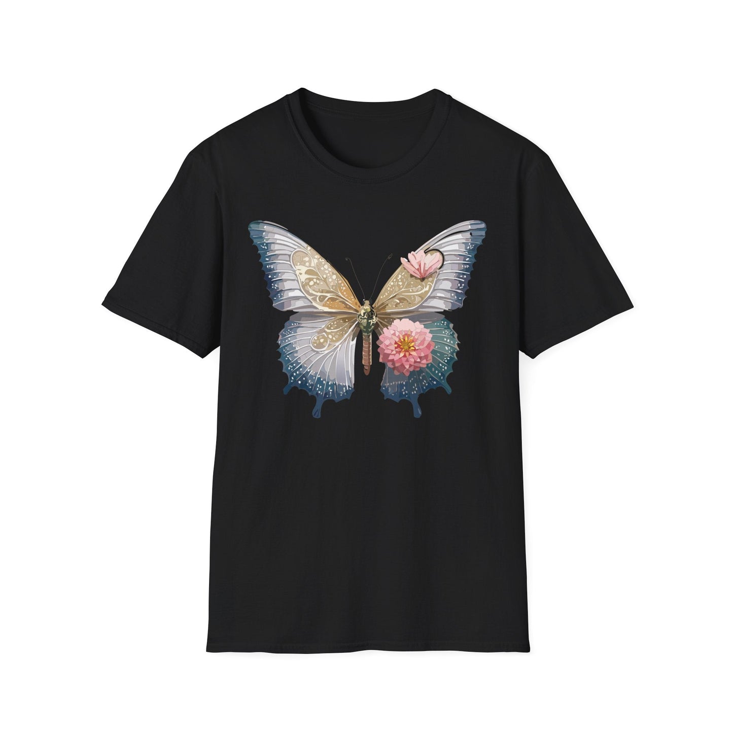 Unisex Monarch Butterfly T Shirt Softstyle Gildan 64000 100 Percent Ring Spun Cotton Tee