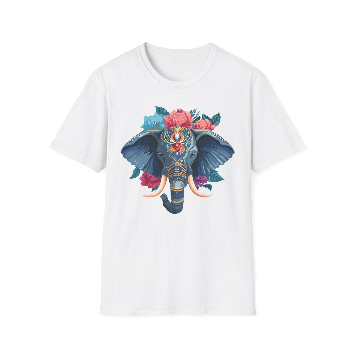 Elephant T Shirt Unisex Softstyle Tee Gildan 64000 100 Percent Ring Spun Cotton Fabric