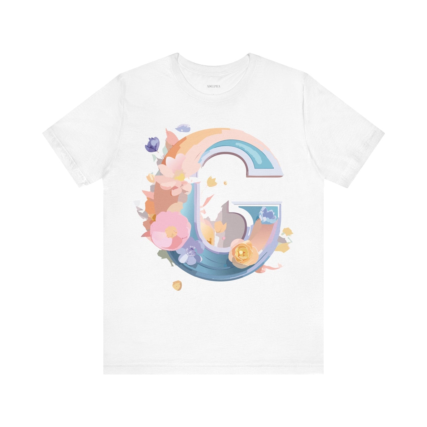 Letter G Graphic Tee Unisex Short Sleeve T Shirt by Adelpha Vintage Inspired Artwork