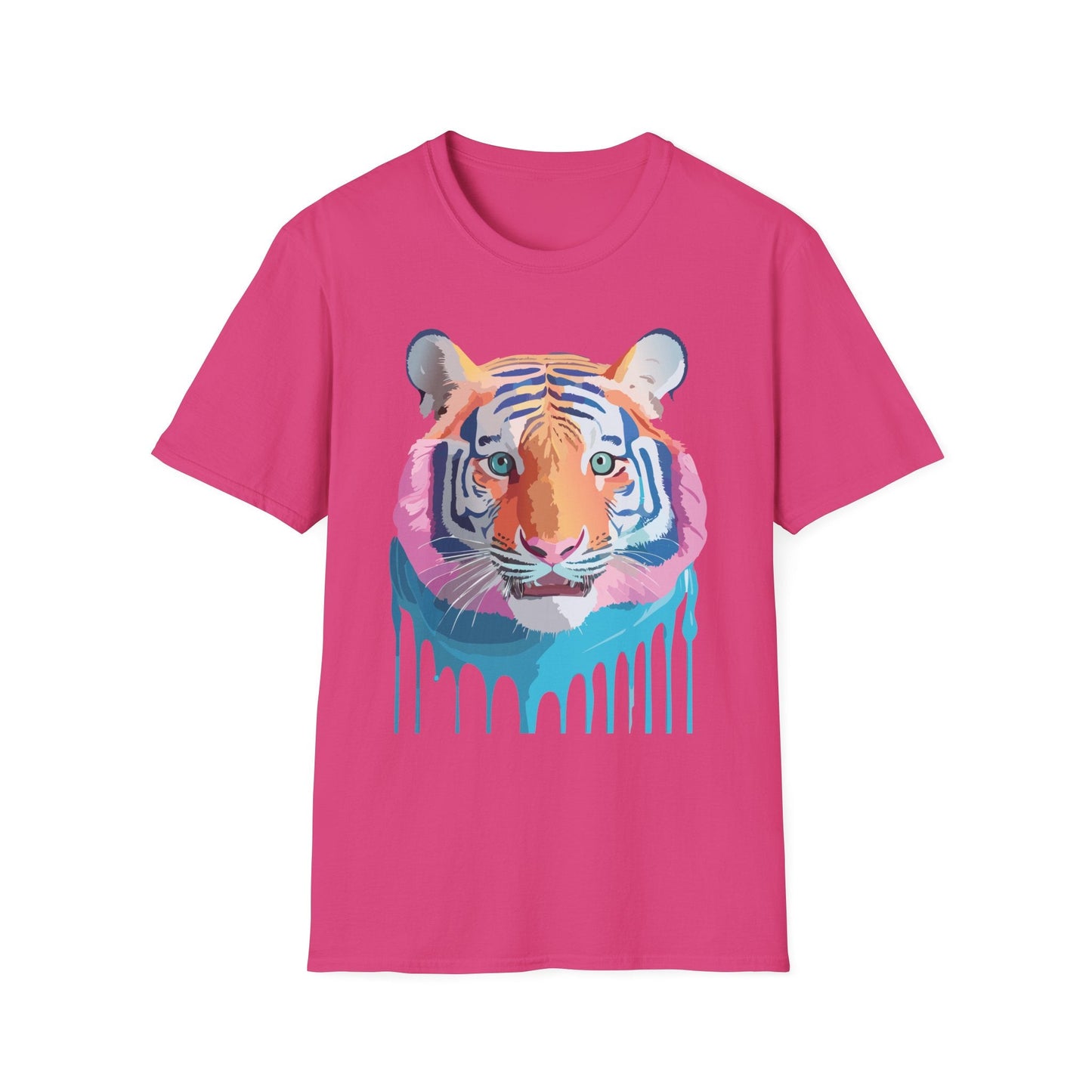 Tiger Print Unisex Softstyle Breathable Cotton Tee 64000 Gildan Shirt