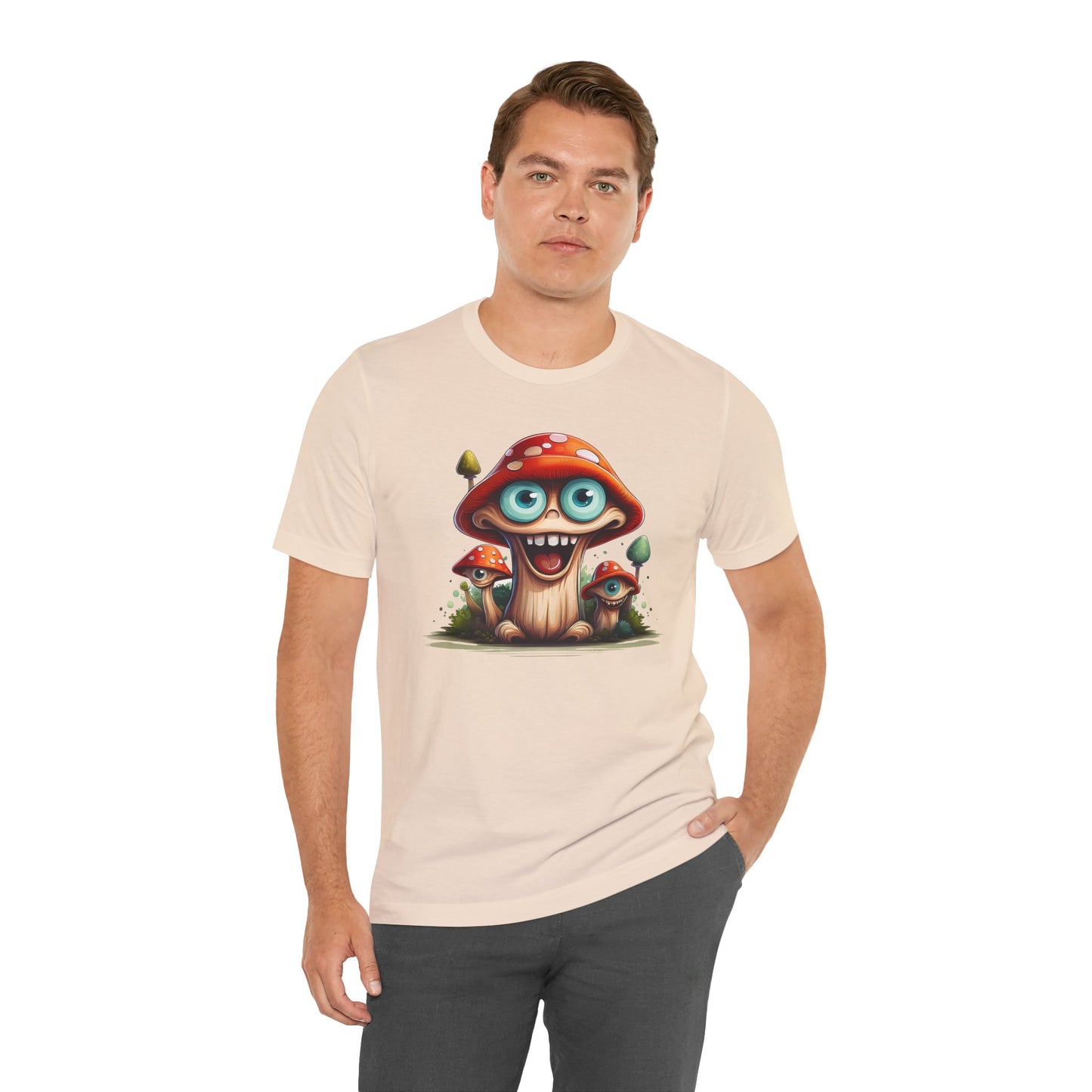 Cute Mushroom Graphic Tee, Fun Cartoon Shirt, Funny Mushroom Shirt, Cute Cartoon Tees, Graphic T-Shirt, Art Design T-Shirt