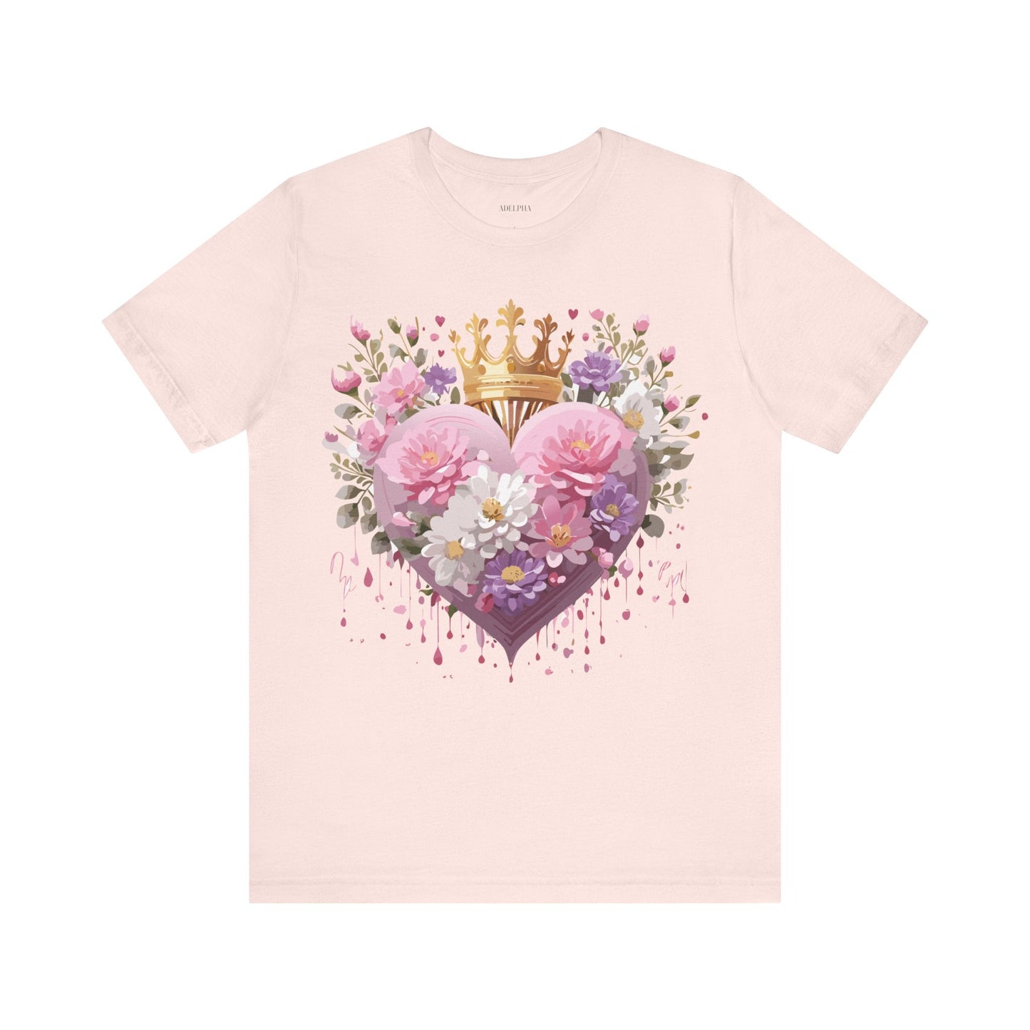 Valentine Day Graphic Unisex 100 Cotton Vintage Artwork with Love and Flower Design Tee 2