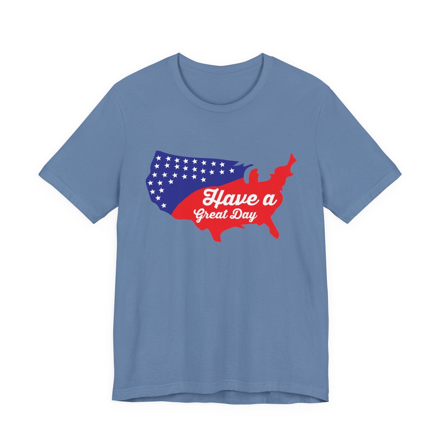 USA Map Patriotic Graphic Unisex Cotton T-Shirt 021