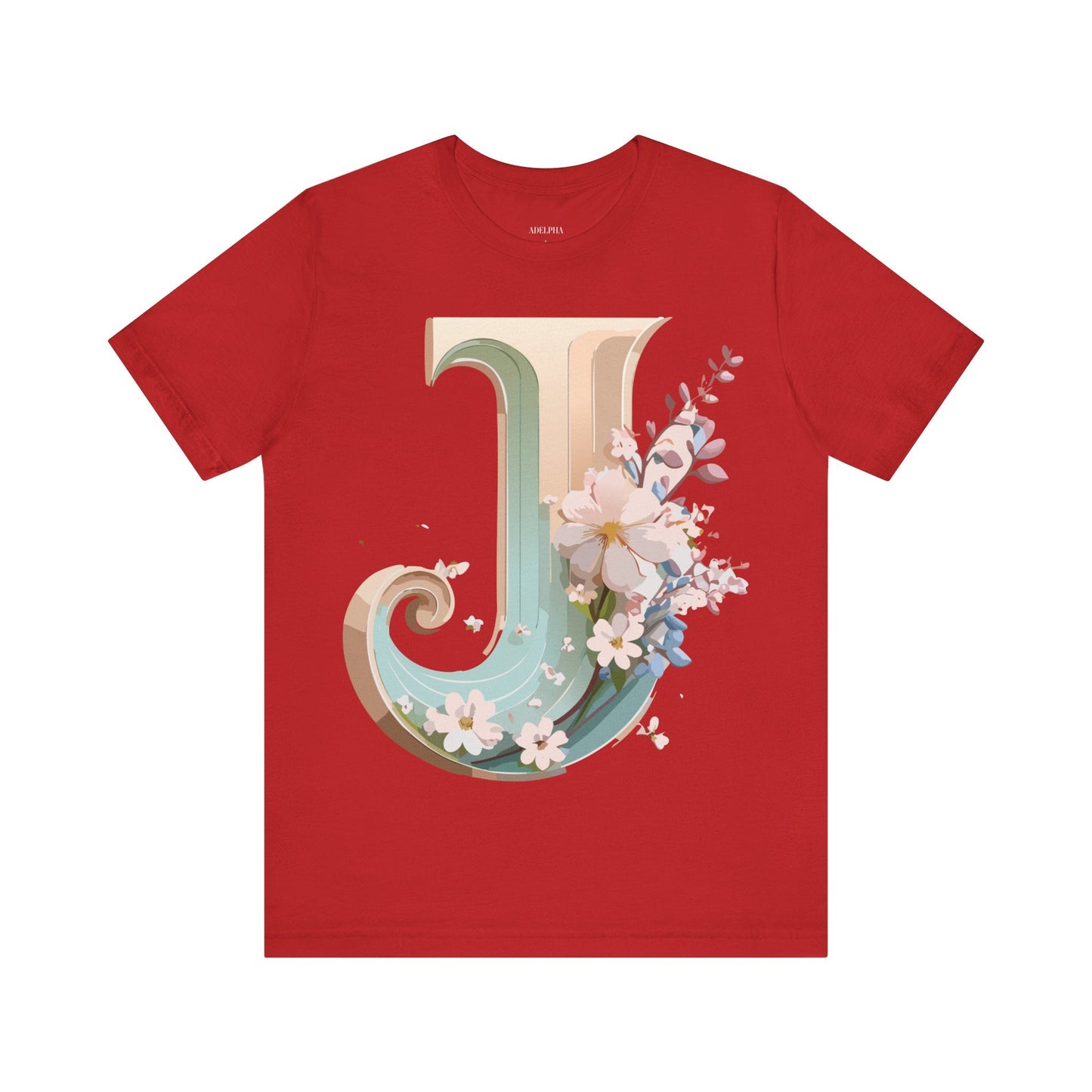 Letter J Graphic Tee Unisex Vintage Inspired Art From Adelpha Short Sleeve Shirt