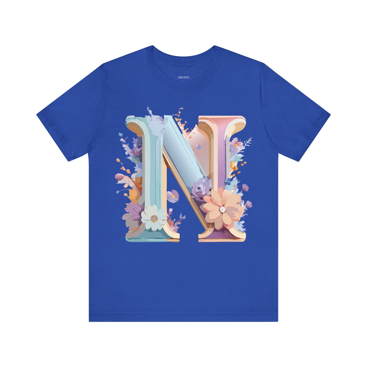 Letter N Graphic Unisex Cotton Bella+Canvas Tee with Art Letter Design