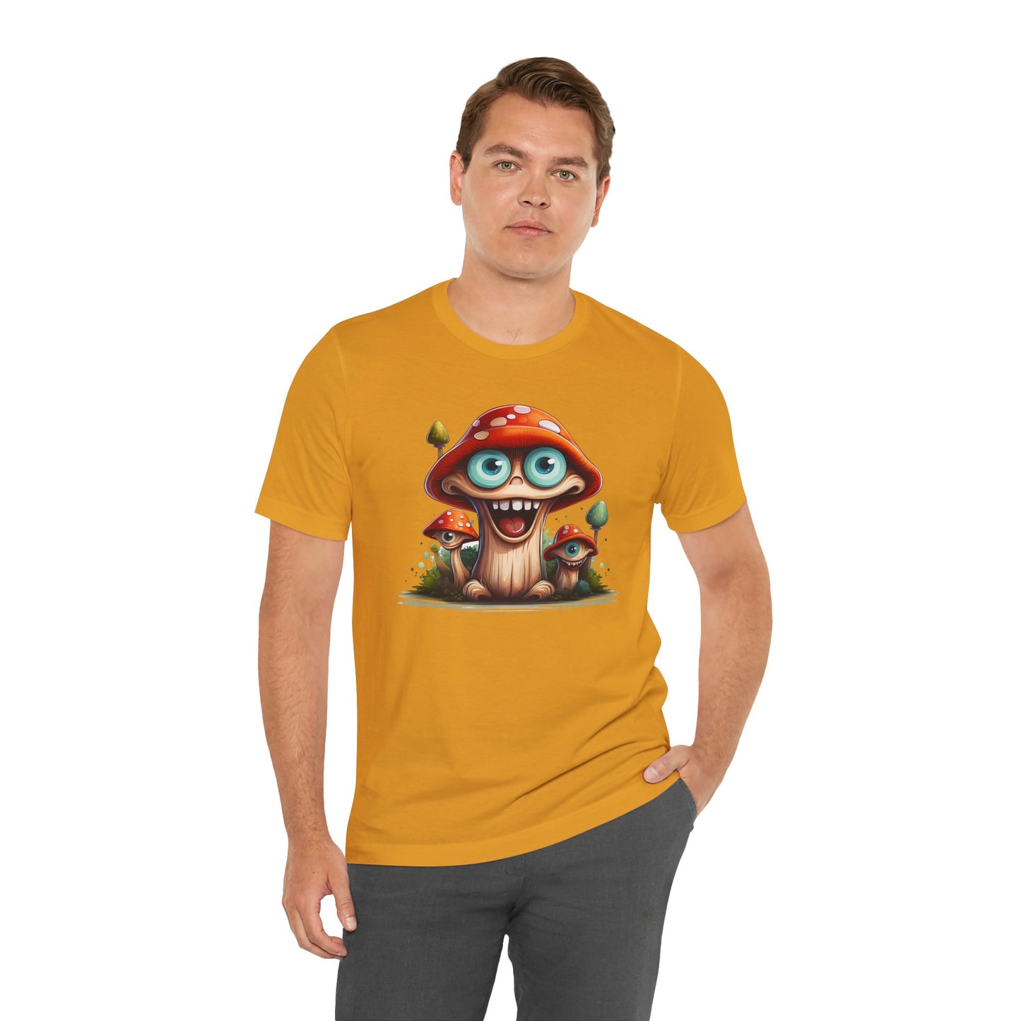 Cute Mushroom Graphic Tee, Fun Cartoon Shirt, Funny Mushroom Shirt, Cute Cartoon Tees, Graphic T-Shirt, Art Design T-Shirt