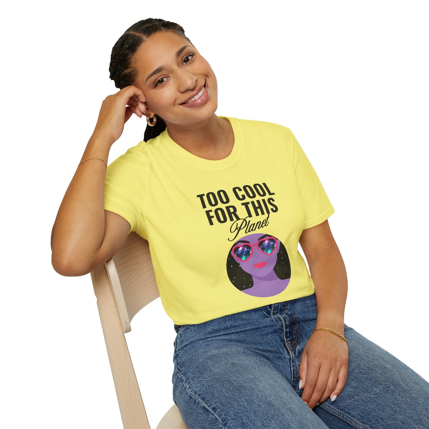 Too Cool For This Planet TShirt  Retro Alien Sunglasses Graphic Tee