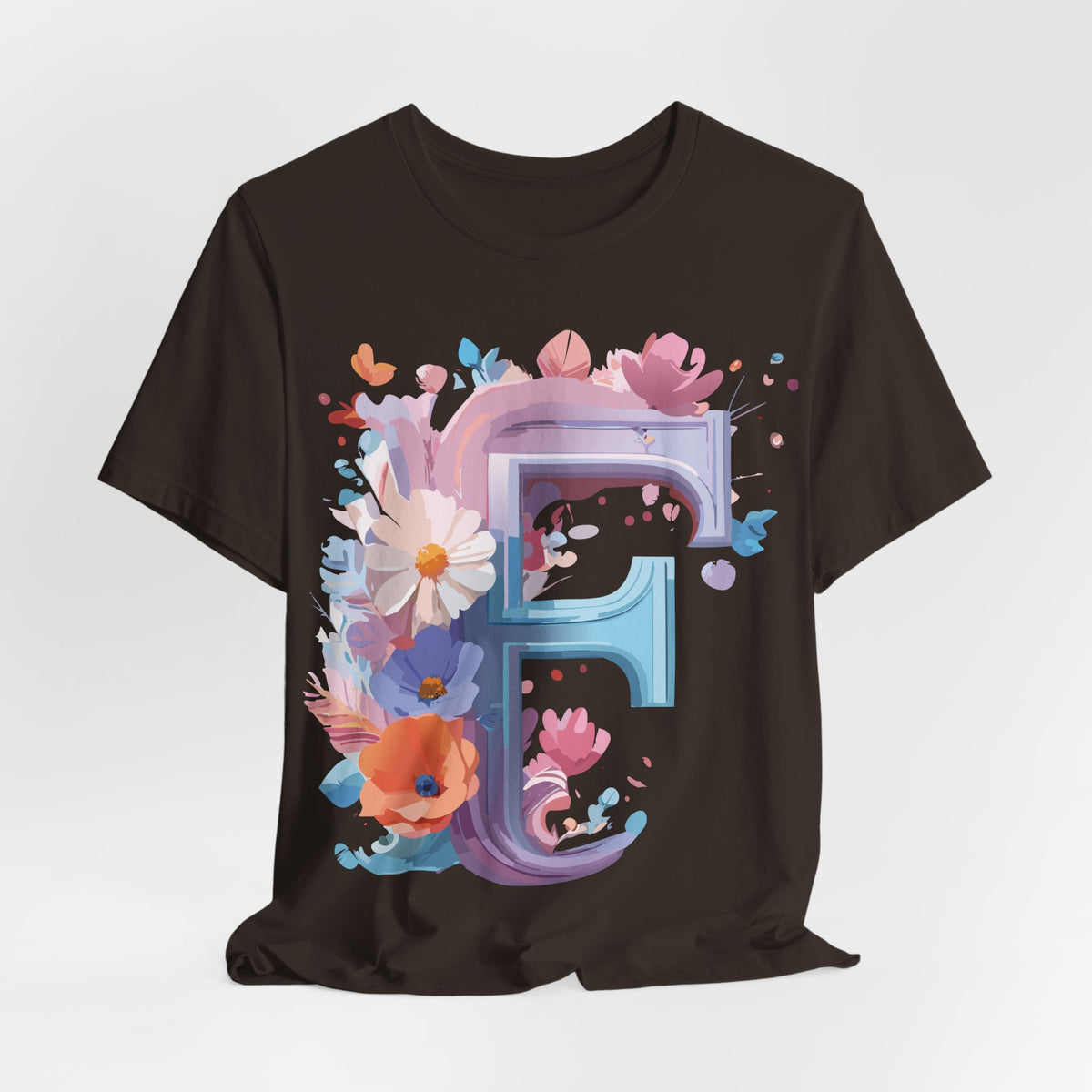 Letter F Graphic Unisex Cotton Bella+Canvas Tee with Art Letter Design