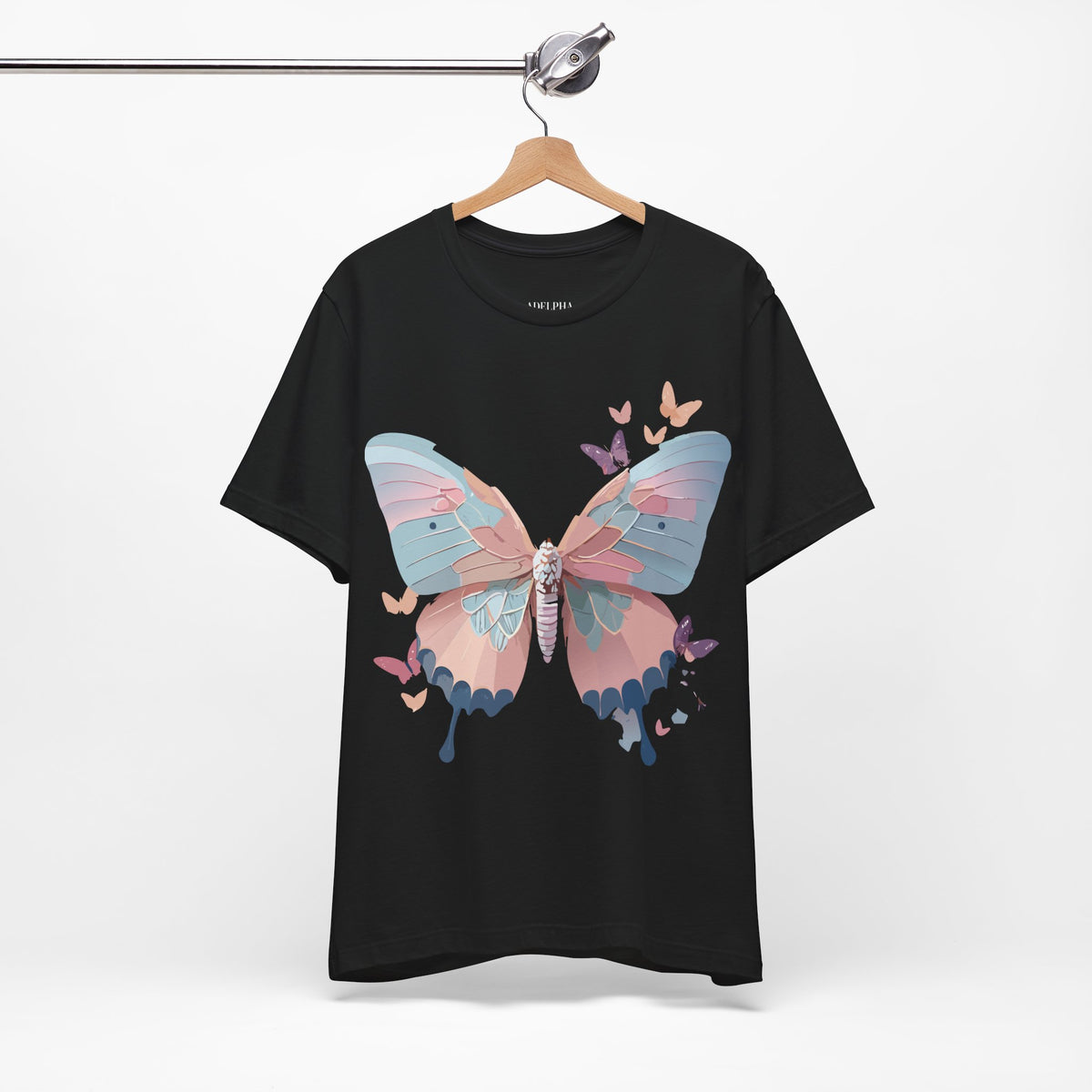 Butterfly Graphic Unisex Cotton Bella+Canvas Tee with Art Design n75