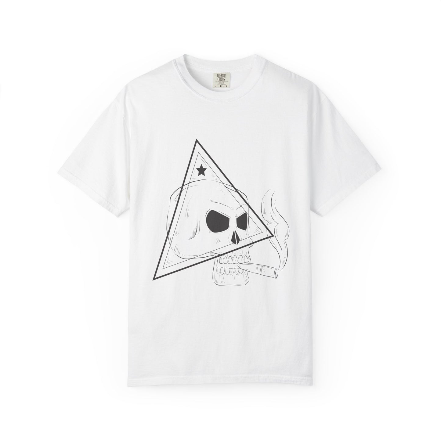 Unisex Cotton Short Sleeve T-Shirt with Skull Graphic Design