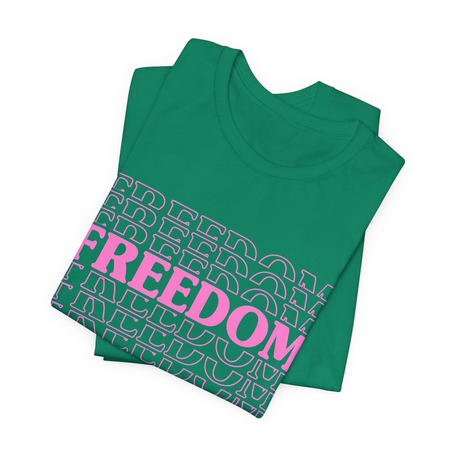 Freedom Text Graphic Unisex Cotton T-Shirt a8