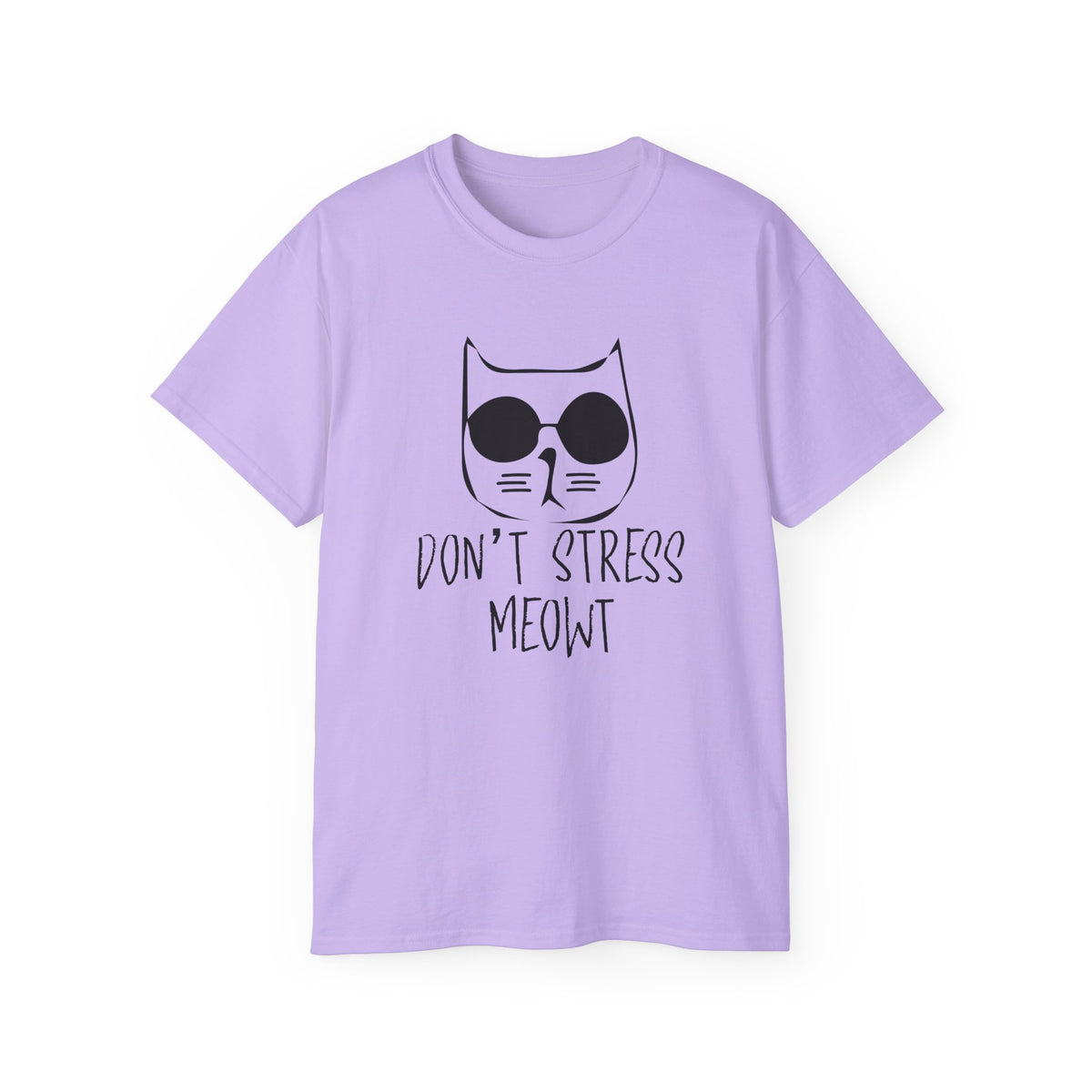 Don't Stress Meowt Cat Face Tee | Cat with Sunglasses Shirt