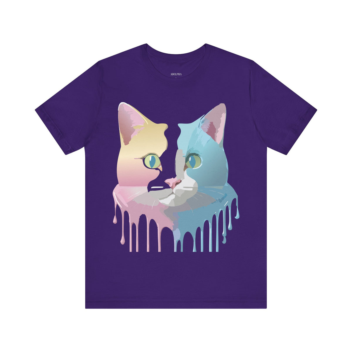 Cat Graphic Unisex Cotton Bella+Canvas Tee with Art Animal Design e201