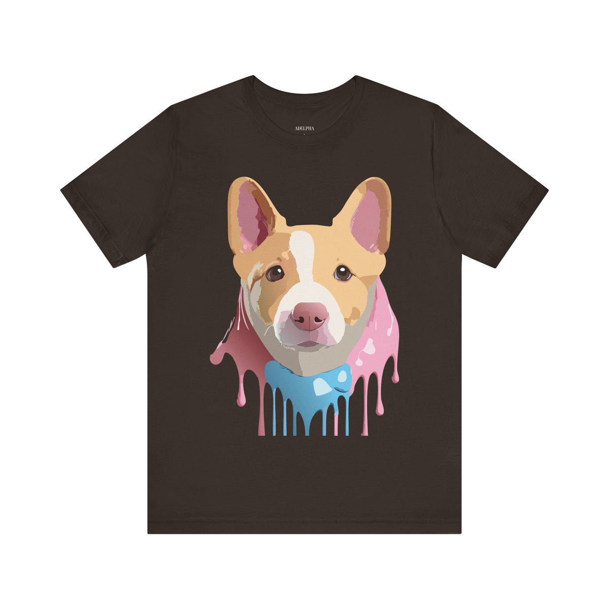 Dog Graphic Unisex Cotton Bella+Canvas Tee with Art Animal Design e119