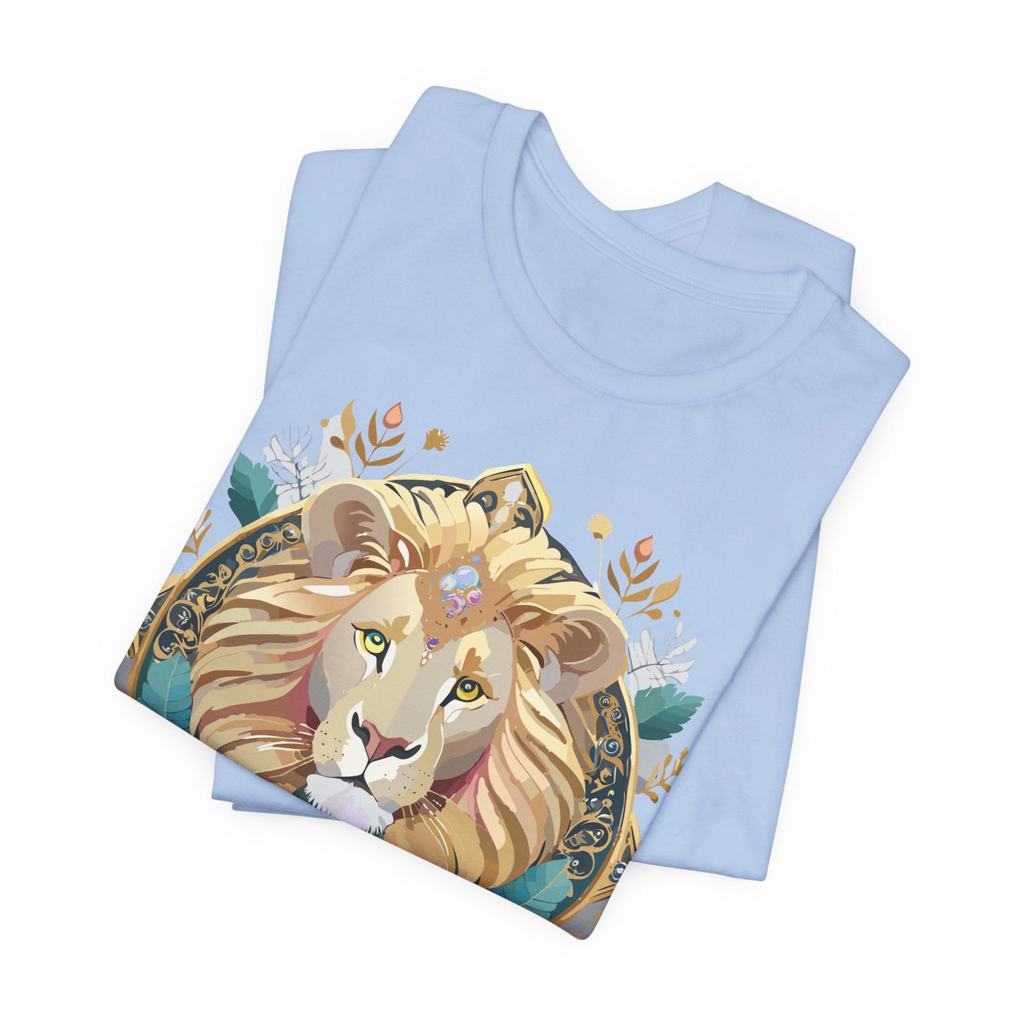 Unisex Lion Graphic Tee, Animal Shirt, Tee Shirt with Lion, Medallion T-Shirt, Animal Medallion Tees 2