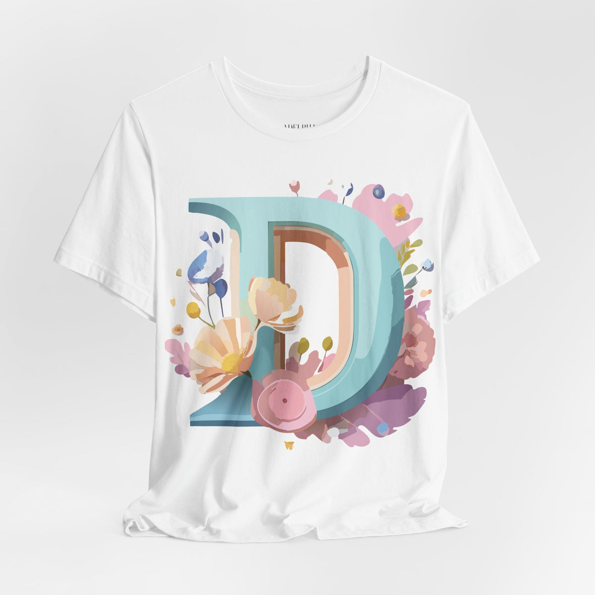 Letter D Graphic Unisex Cotton Bella+Canvas Tee with Art Letter Design