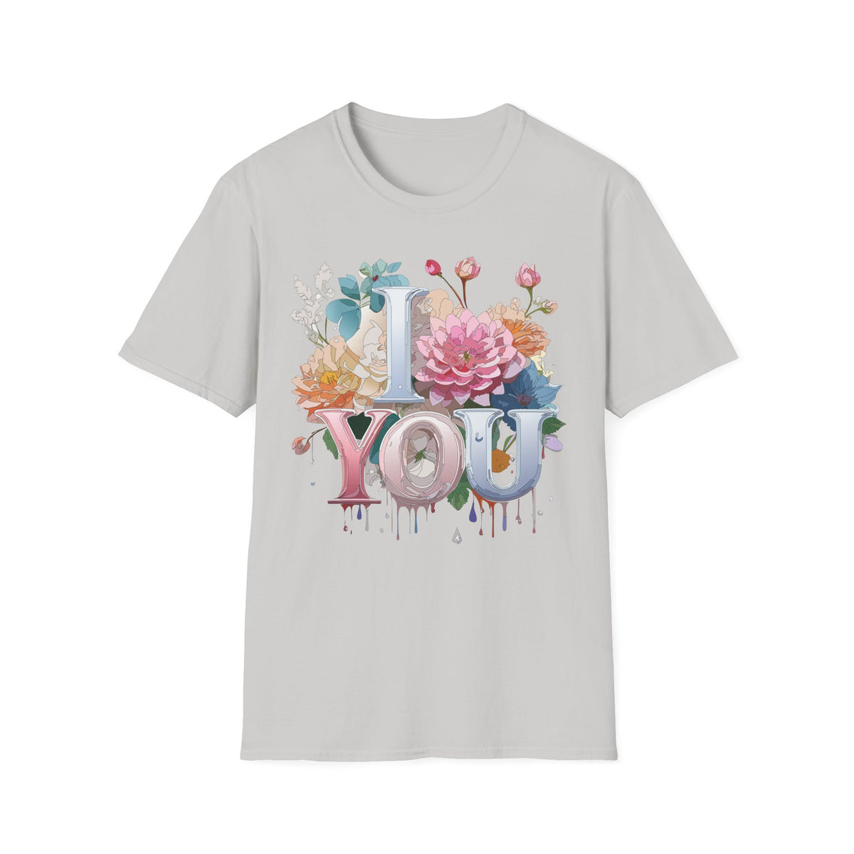 Floral "I Love You" Tee | Floral Lettering T-Shirt
