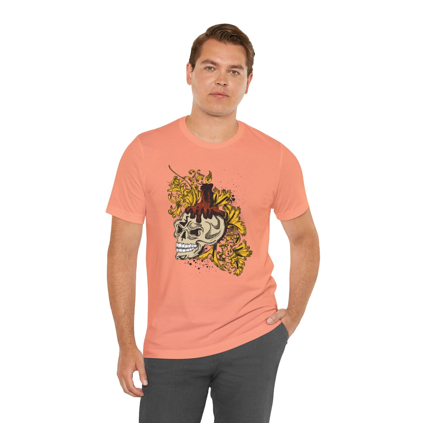 Rock Skull Graphic Design Tee, Skull Shirt, Vintage Tees, Art Design T-Shirt, Vintage Graphic Tee, Art Shirts with Skulls