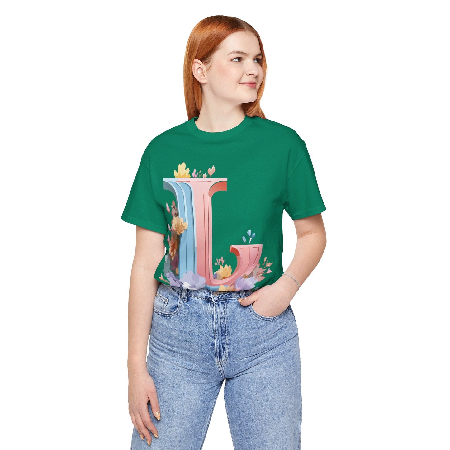 Letter L Shirt Graphic T Shirt Unisex Short Sleeve Vintage Inspired Artwork By Adelpha