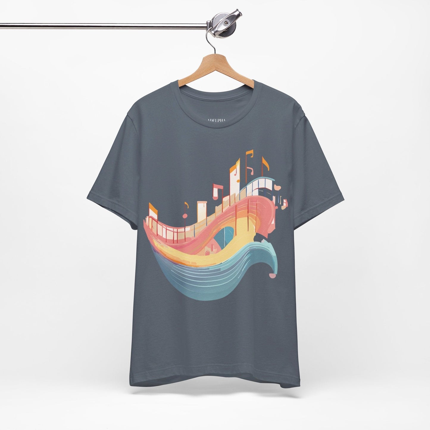 Music Graphic Unisex 100 Cotton Vintage Art with Musical Elements Tee 22